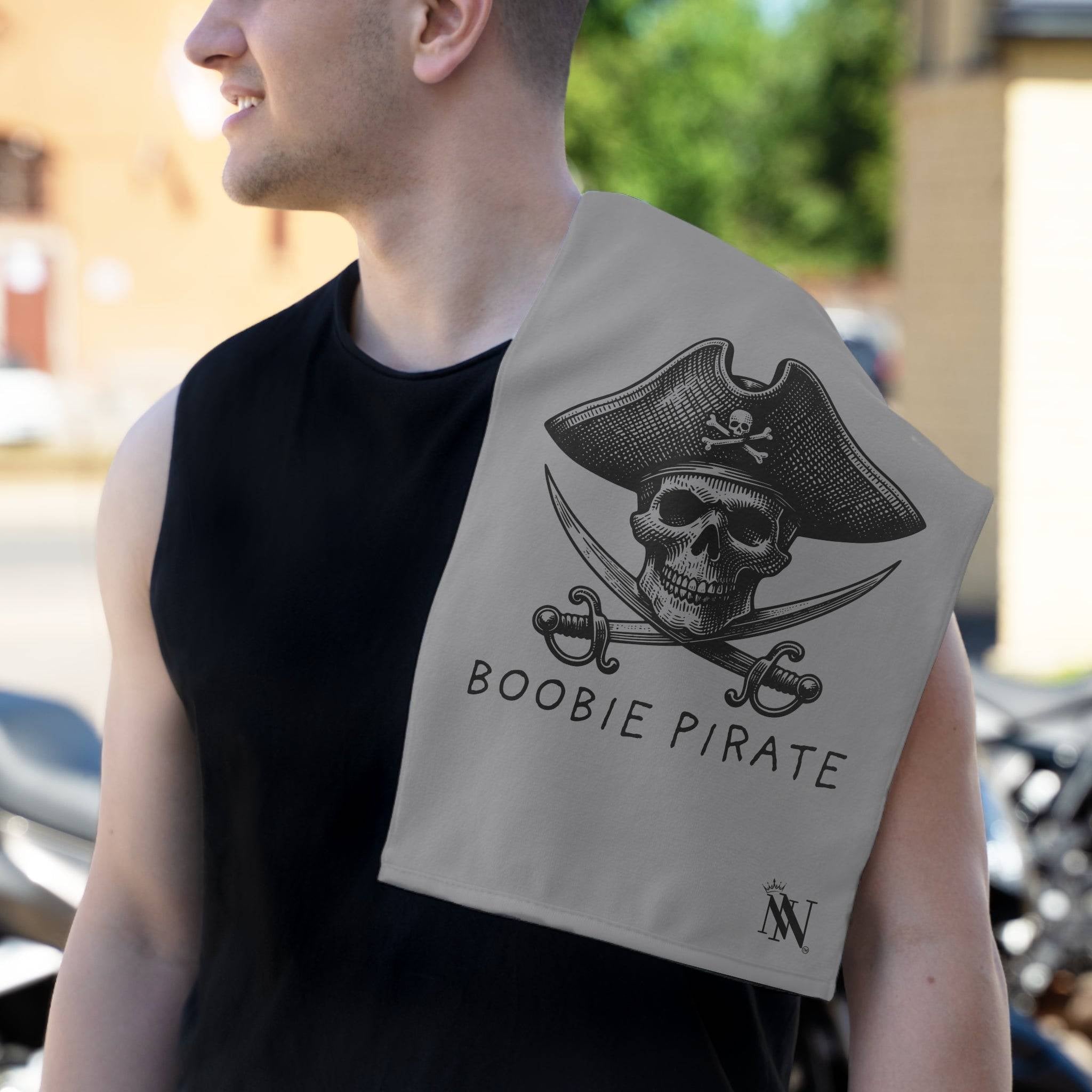 Boobie Pirate Grey Mix & Match Soft Sex Towels | Naughty Lovers’ Gifts