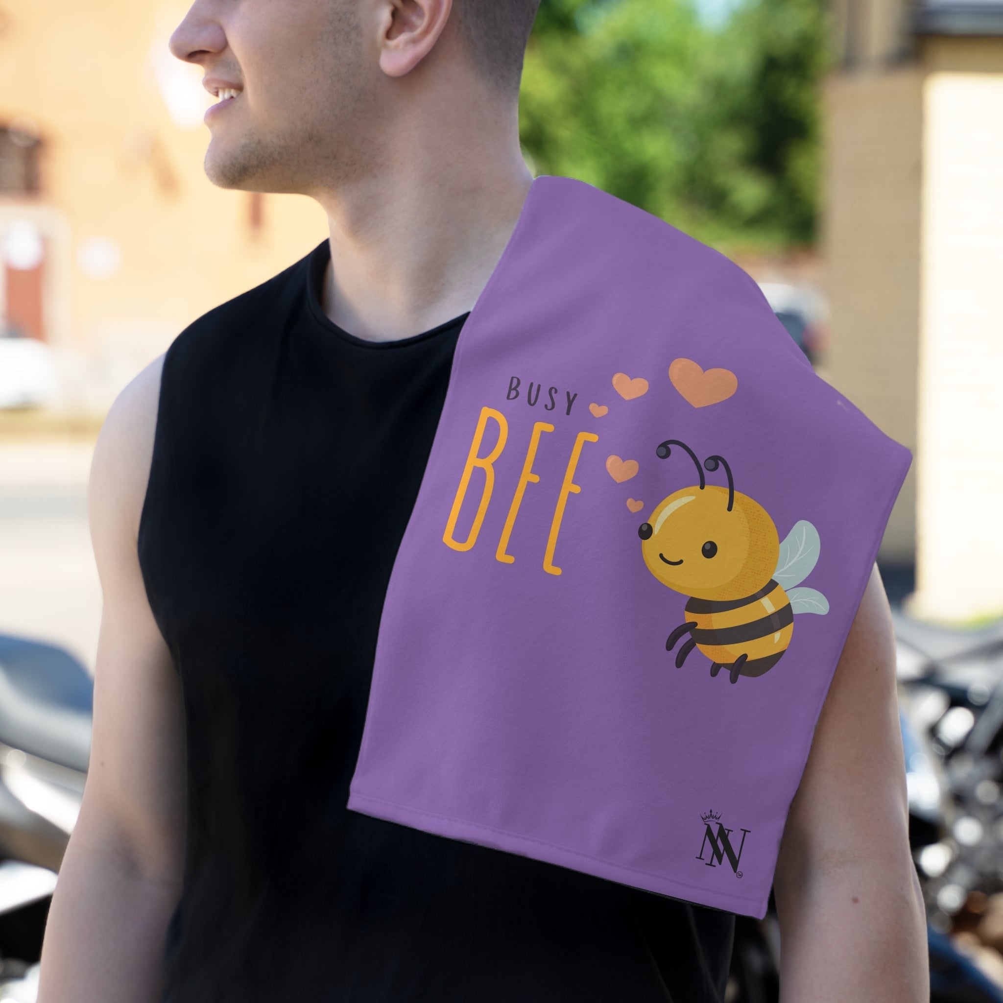 Busy Bee Lavendar | Mix & Match Soft Fun-Flirty Lovers’ Towels