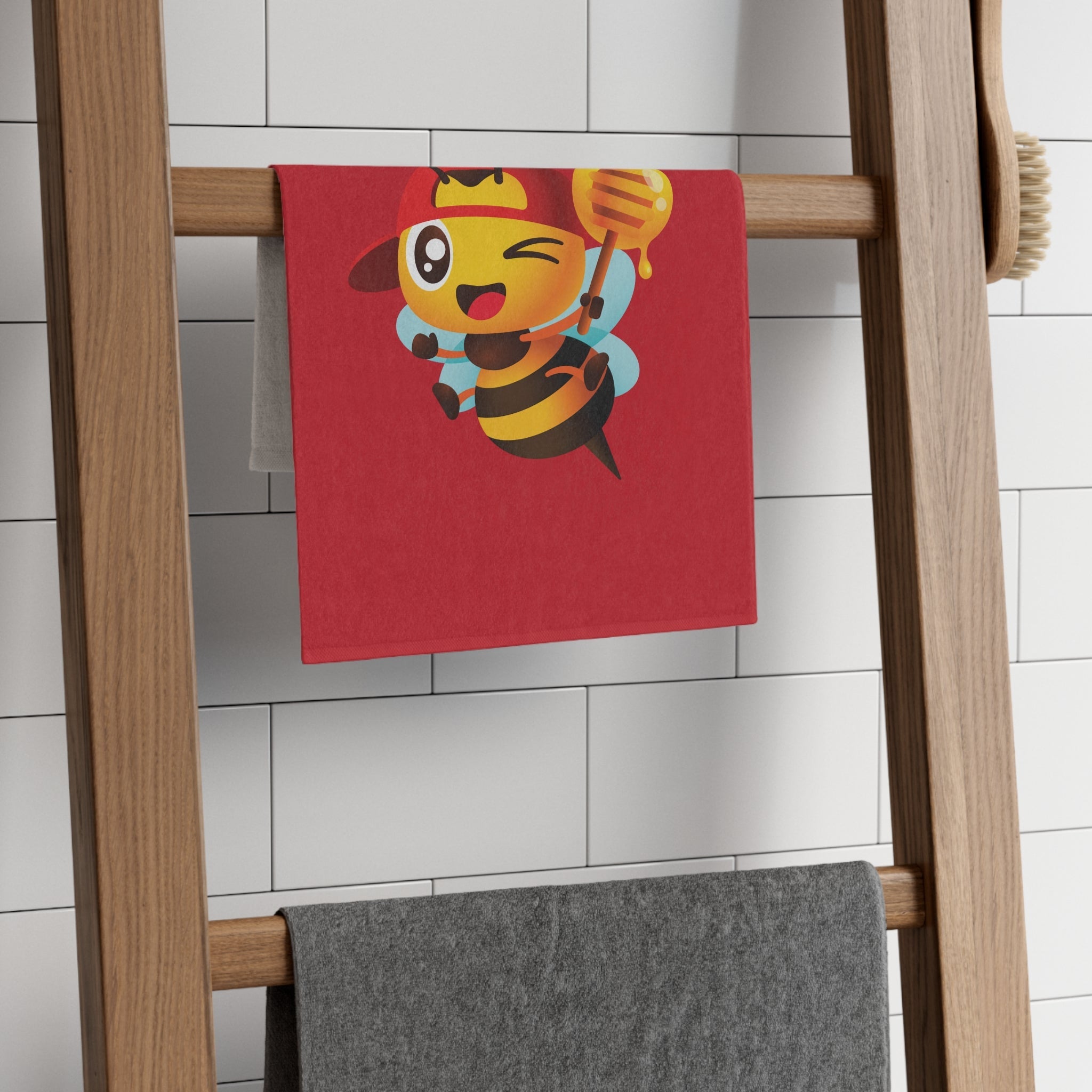 Busy Boy! Bee Red | Mix & Match Soft Fun-Flirty Lovers’ Towels