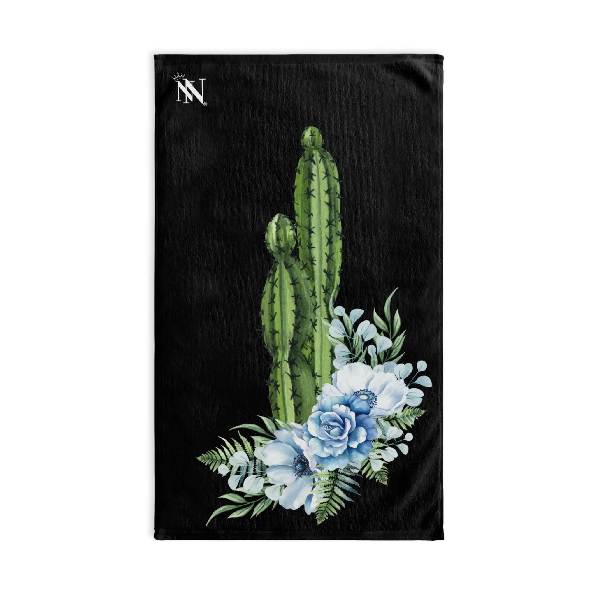 Cactus Blue Rose Vows Black | Mix & Match Original Fun-Flirty Lovers’ Towels
