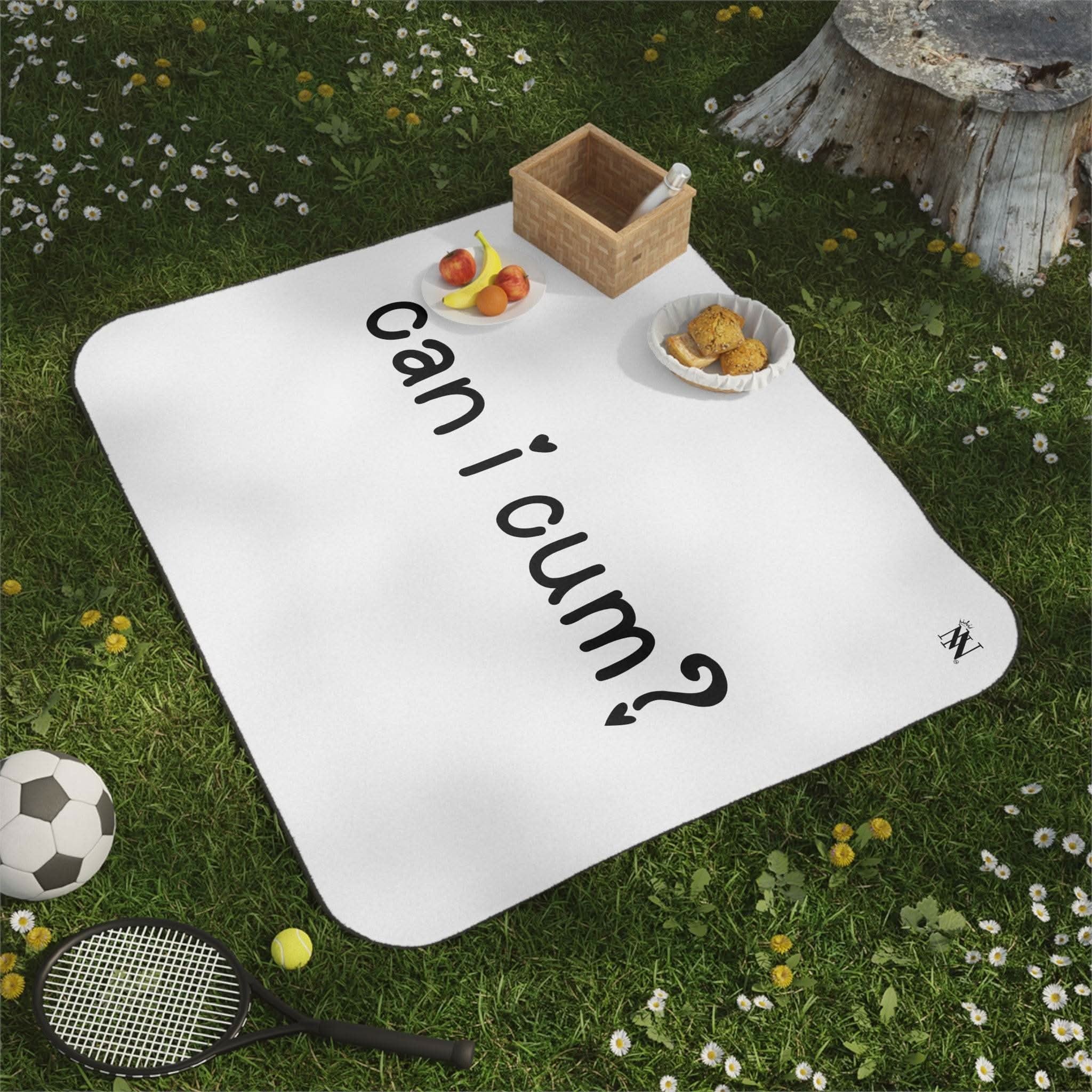 White picnic blanket.