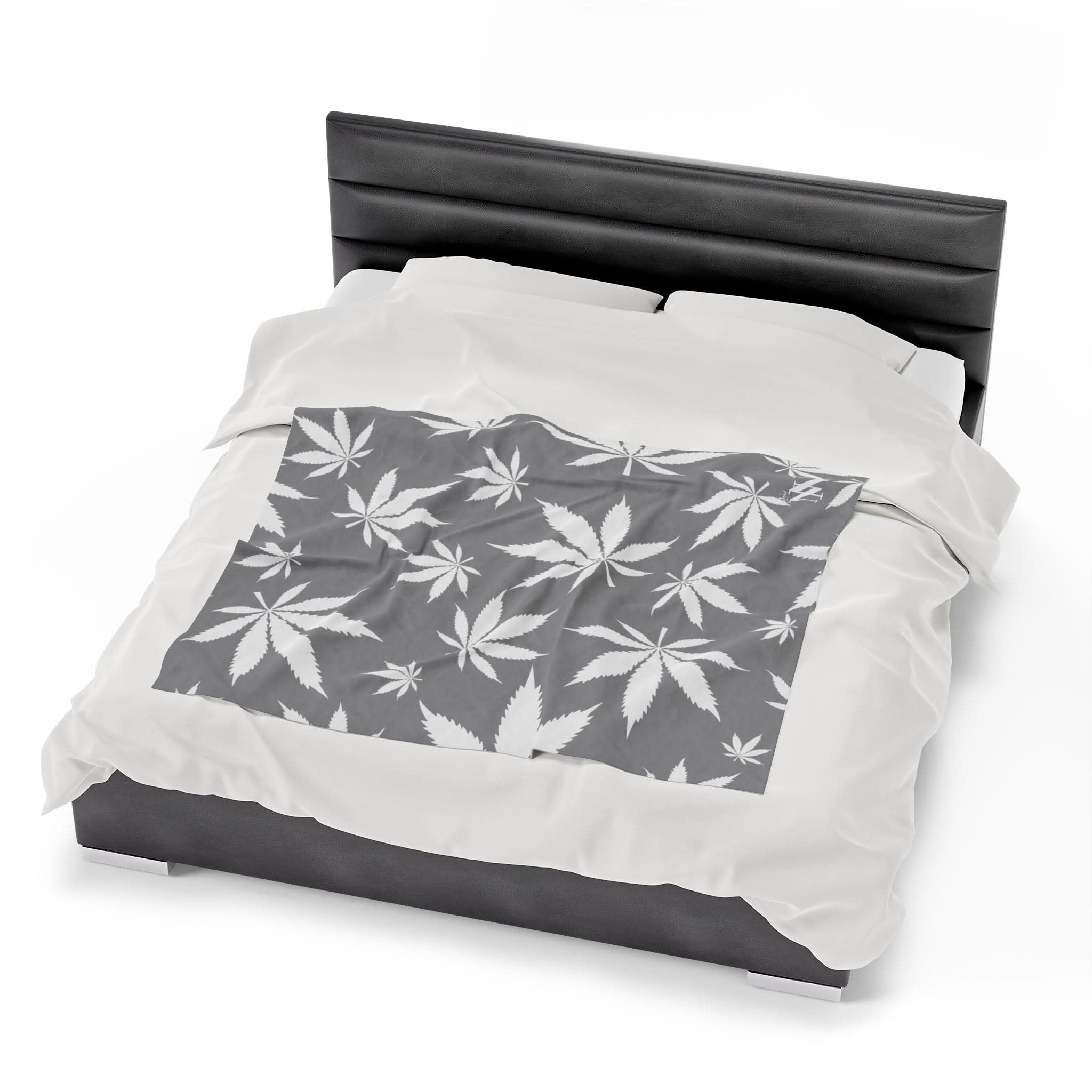Cannabis Love Grey | Mix & Match Soft Fun-Flirty Lovers’ Blankets
