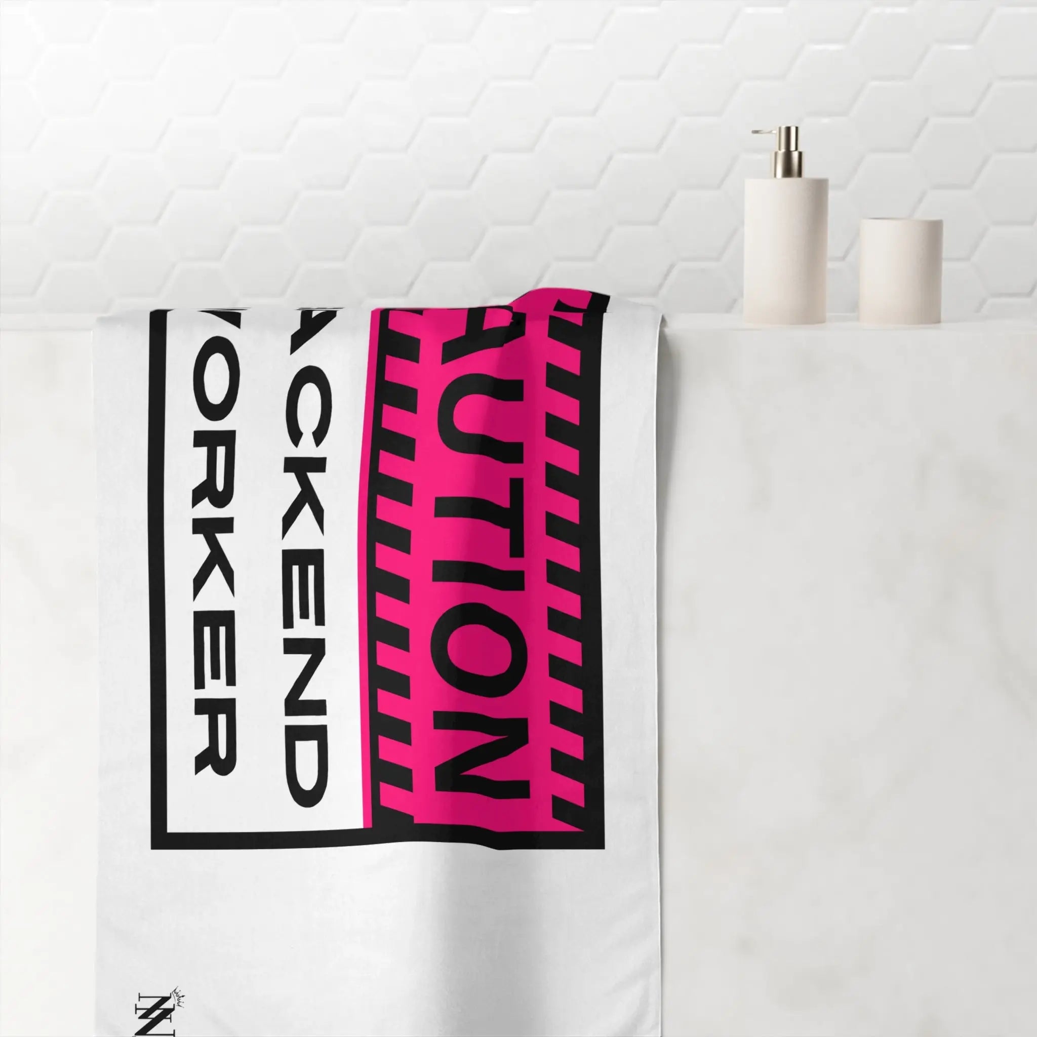 Caution: Backend Worker | Mix & Match XL Fun-Flirty Lovers’ Towels