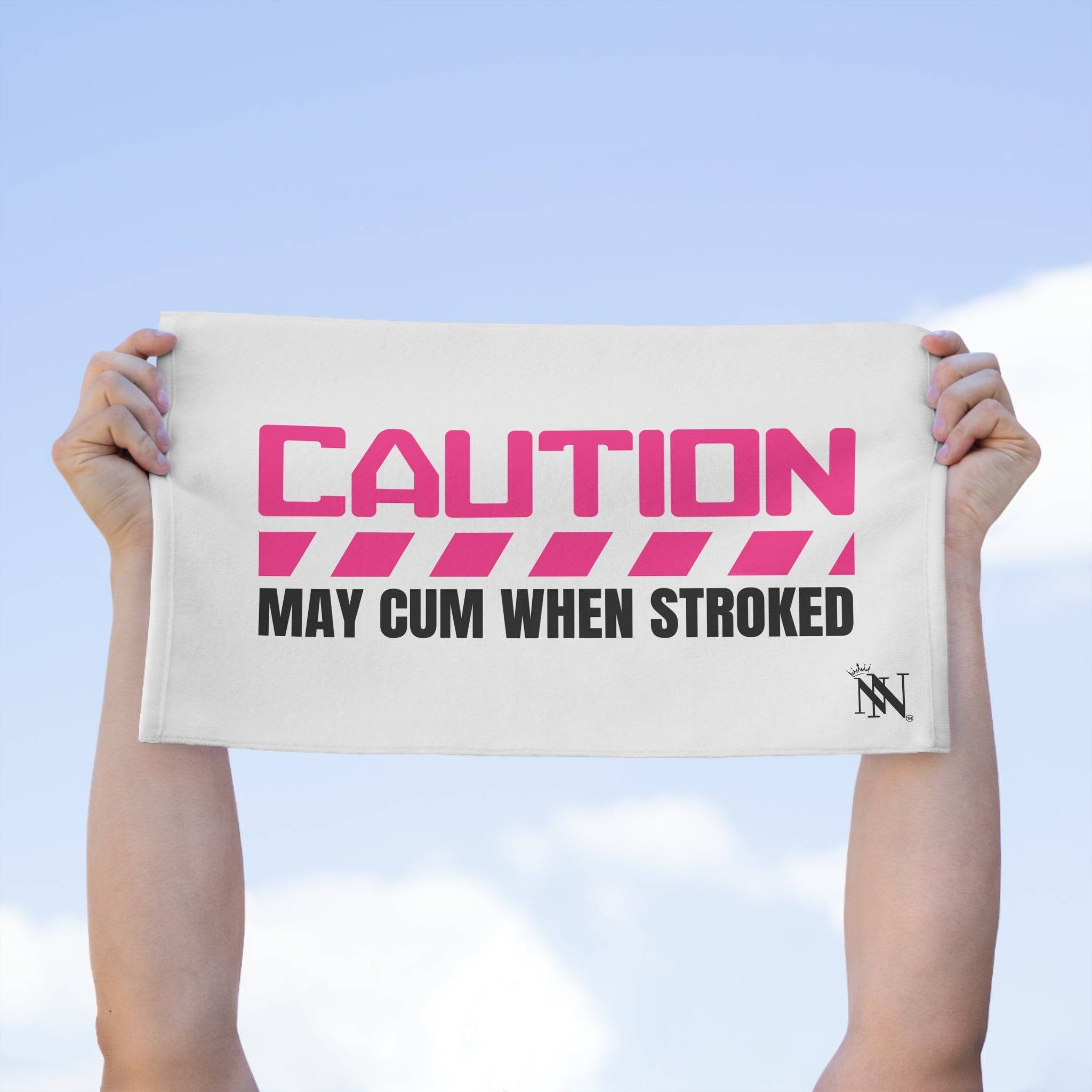 Caution May Cum When Stroked | Mix & Match Soft Fun-Flirty Lovers’ Towels