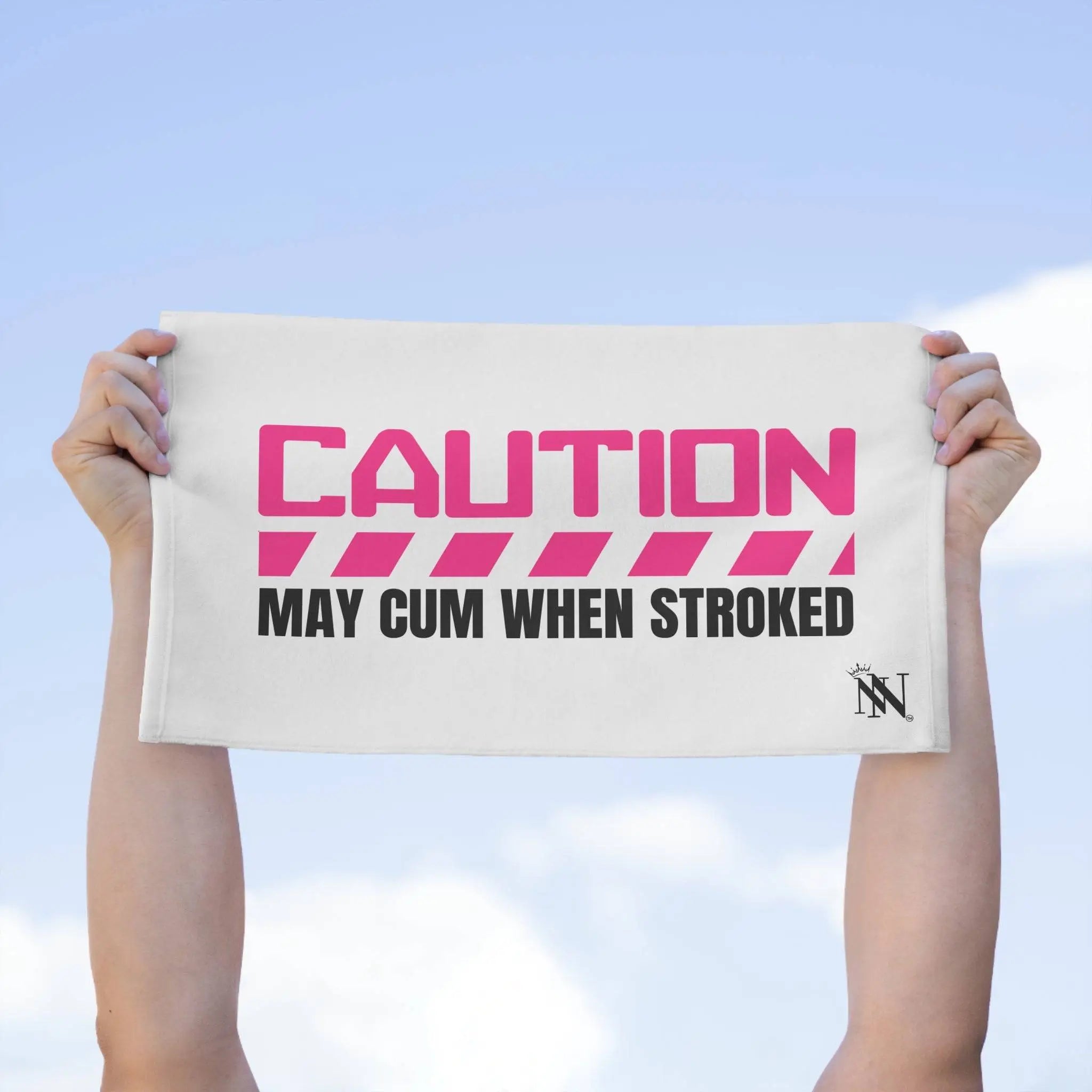 Caution May Cum When Stroked | Mix & Match Soft Fun-Flirty Lovers’ Towels