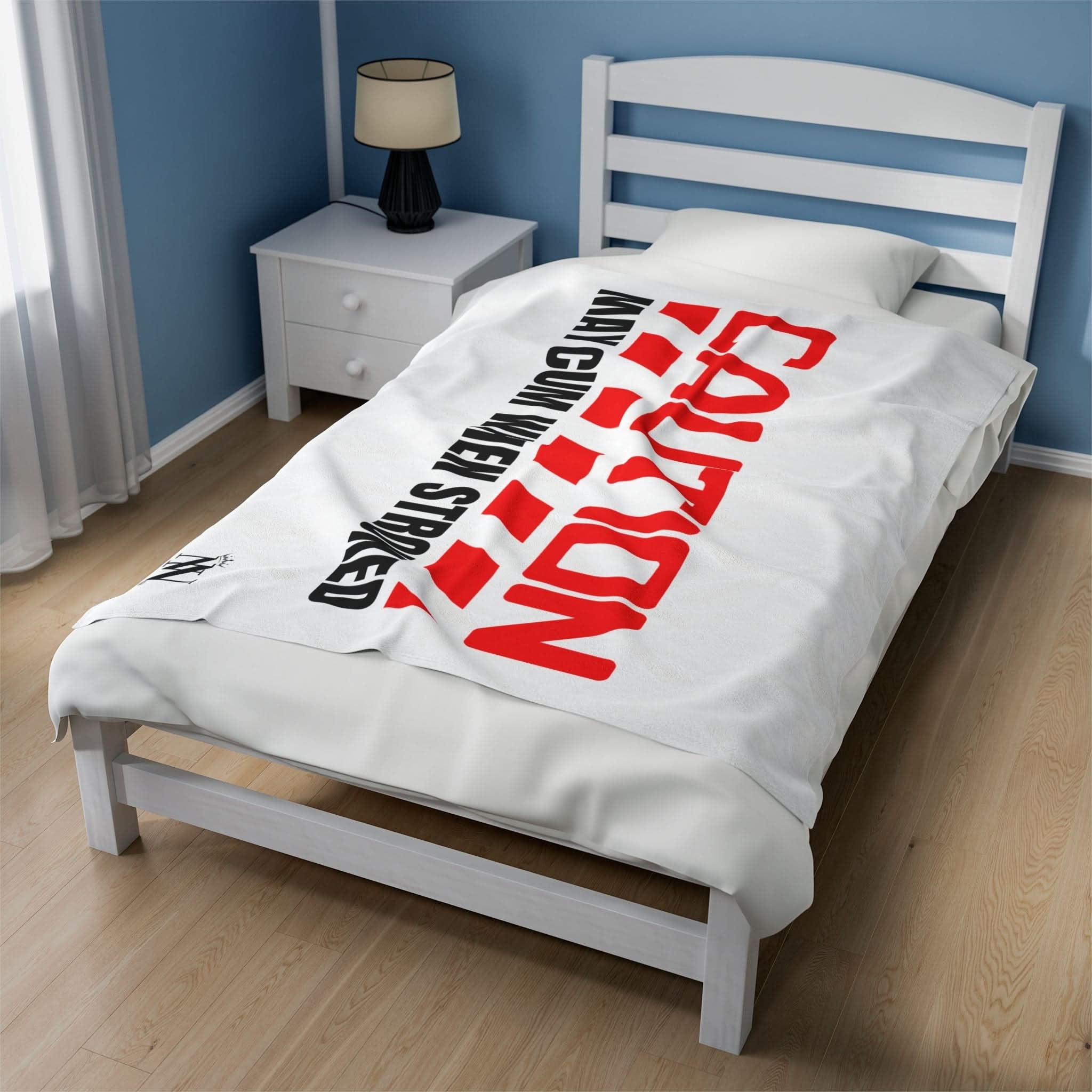 Caution May Cum When Stroked Red | Mix & Match Fun-Flirty Lovers’ Blankets