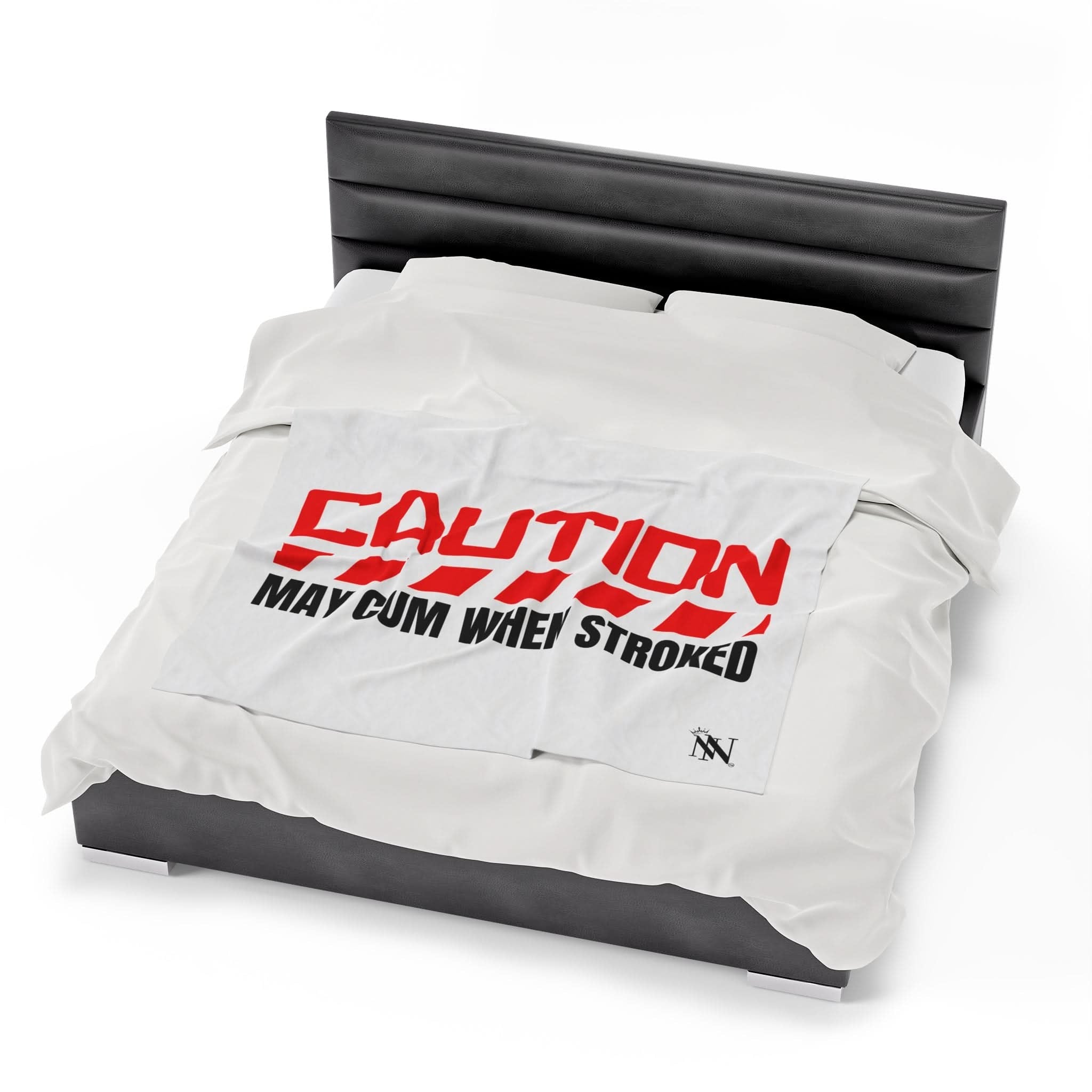 Caution May Cum When Stroked Red | Mix & Match Fun-Flirty Loversā Blankets