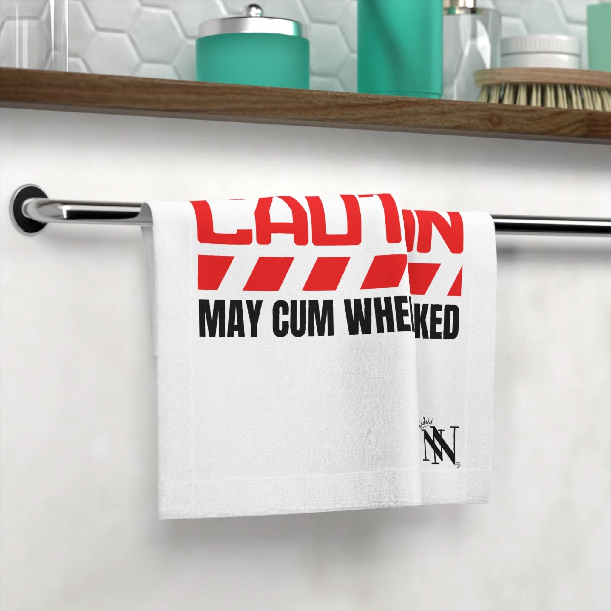 Caution May Cum When Stroked Red | Mix & Match Lils’ Fun-Flirty Lovers’ Towels