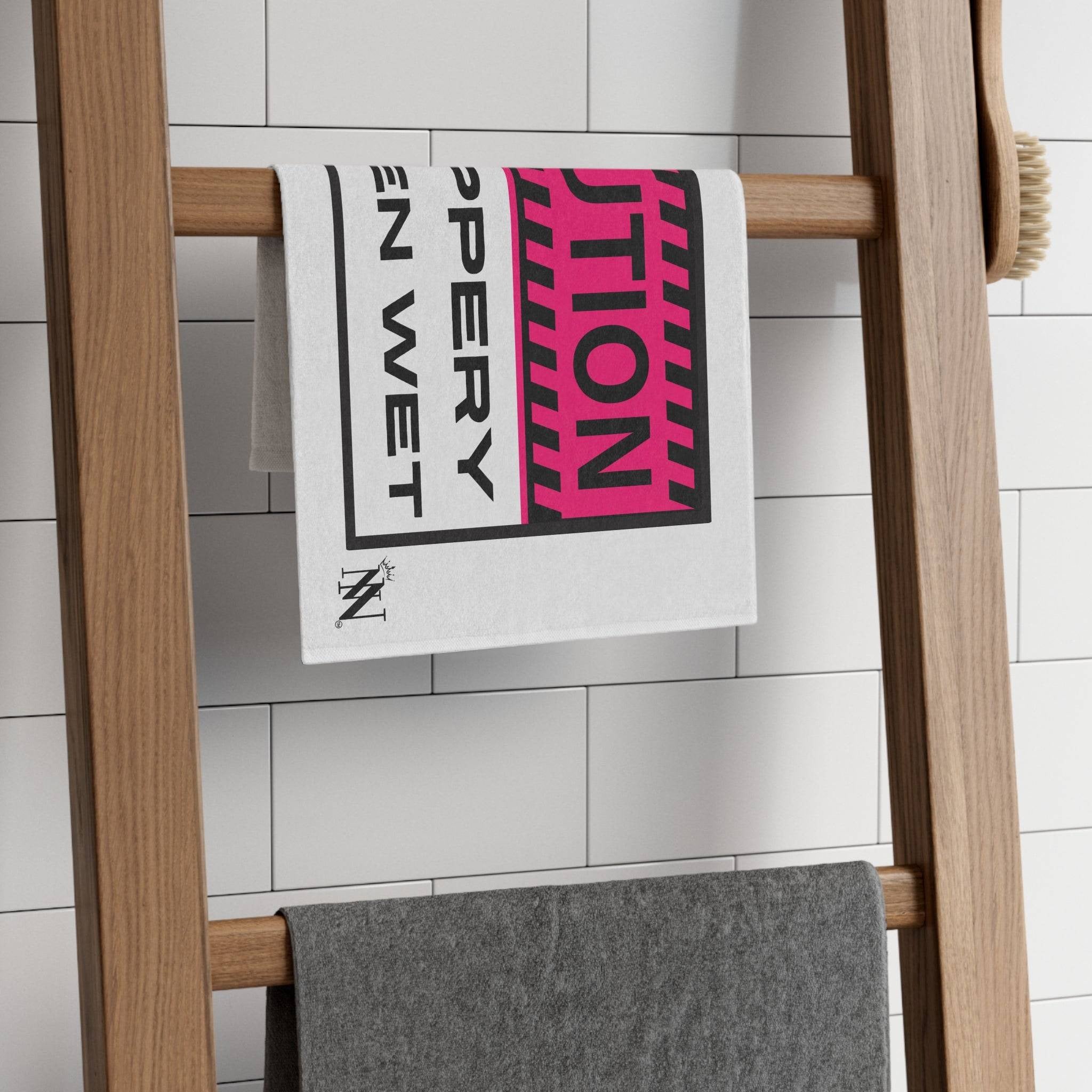 Caution Slippery When Wet | Mix & Match Soft Fun-Flirty Lovers’ Towels