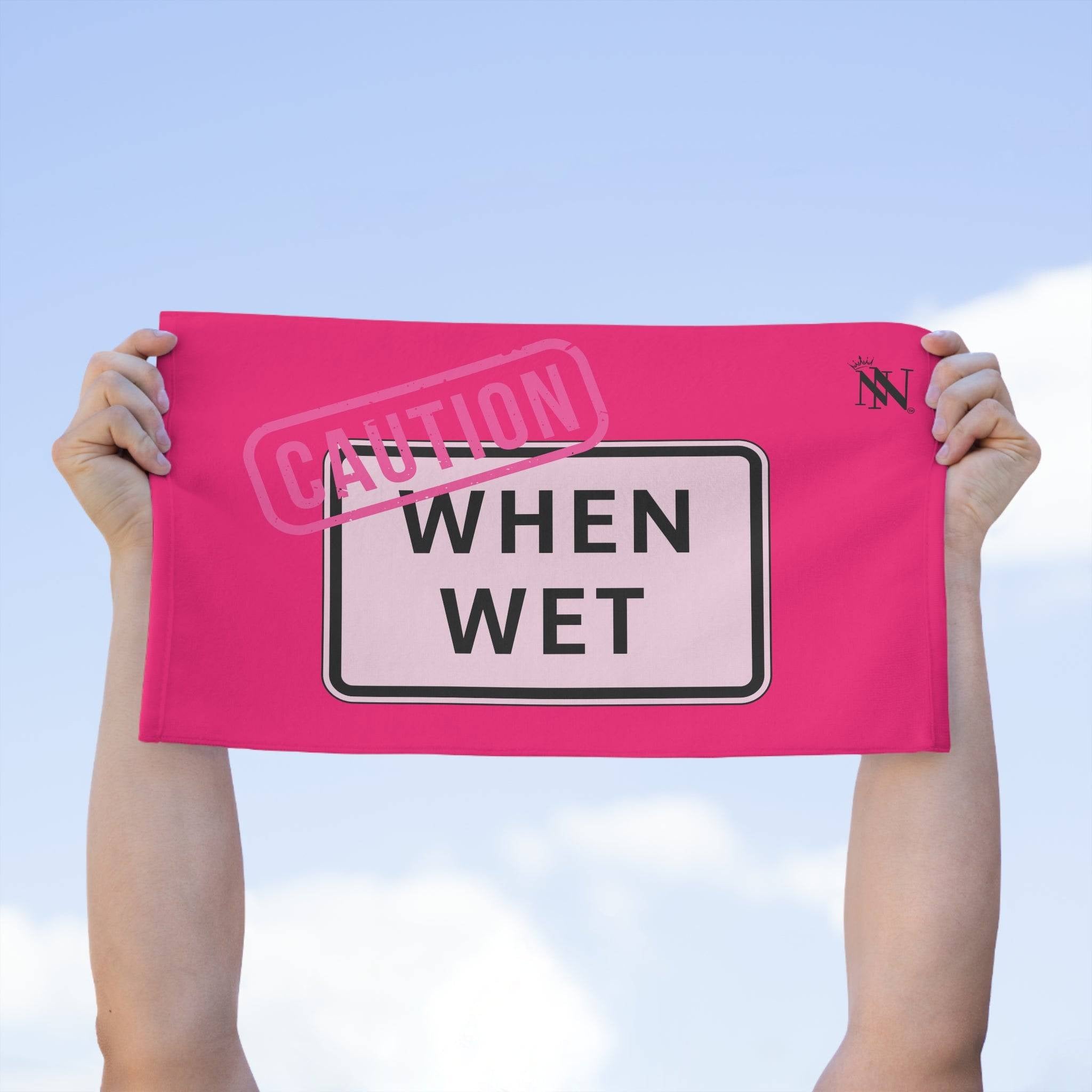 Caution When Wet Pink Mix & Match Soft Sex Towels | Flirty Loversâ Gifts
