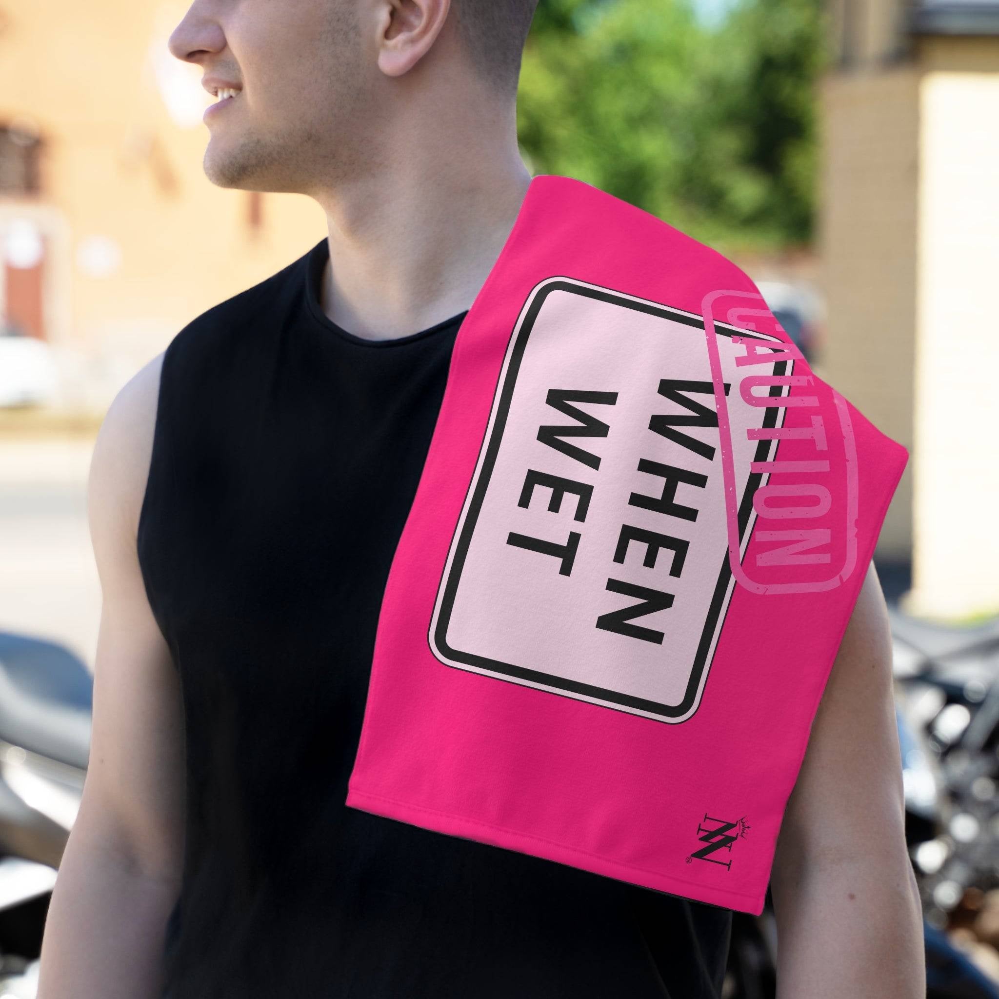 Caution When Wet Pink Mix & Match Soft Sex Towels | Flirty Loversâ Gifts
