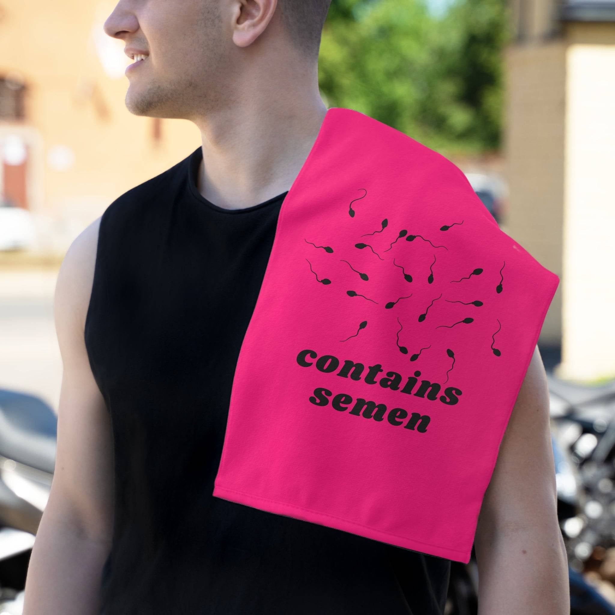 Contains Semen Pink | Mix & Match Soft Sex Towels | Flirty Loversâ Gifts