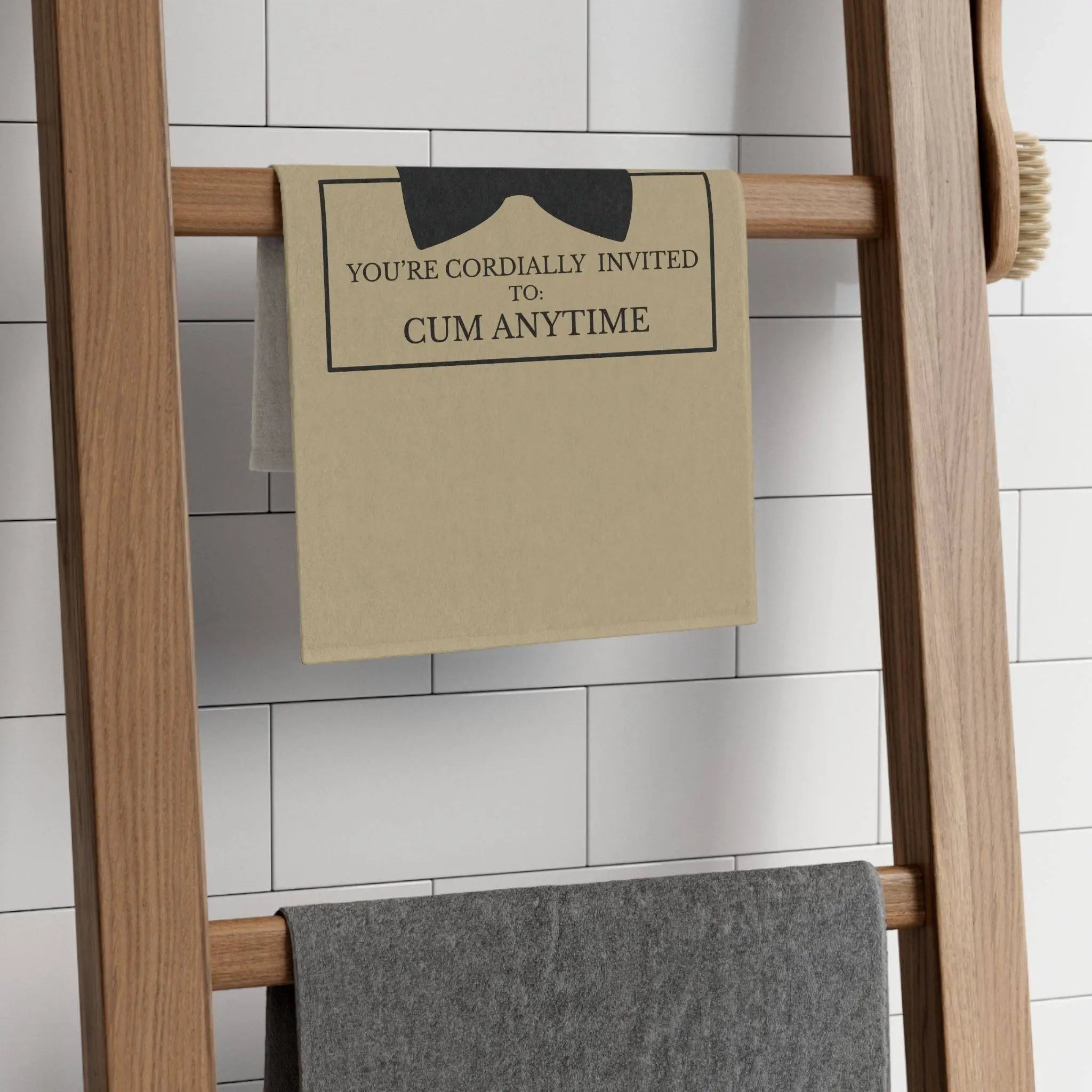 Cordially Invited Cum Gold | Mix & Match Soft Fun-Flirty Lovers’ Towels