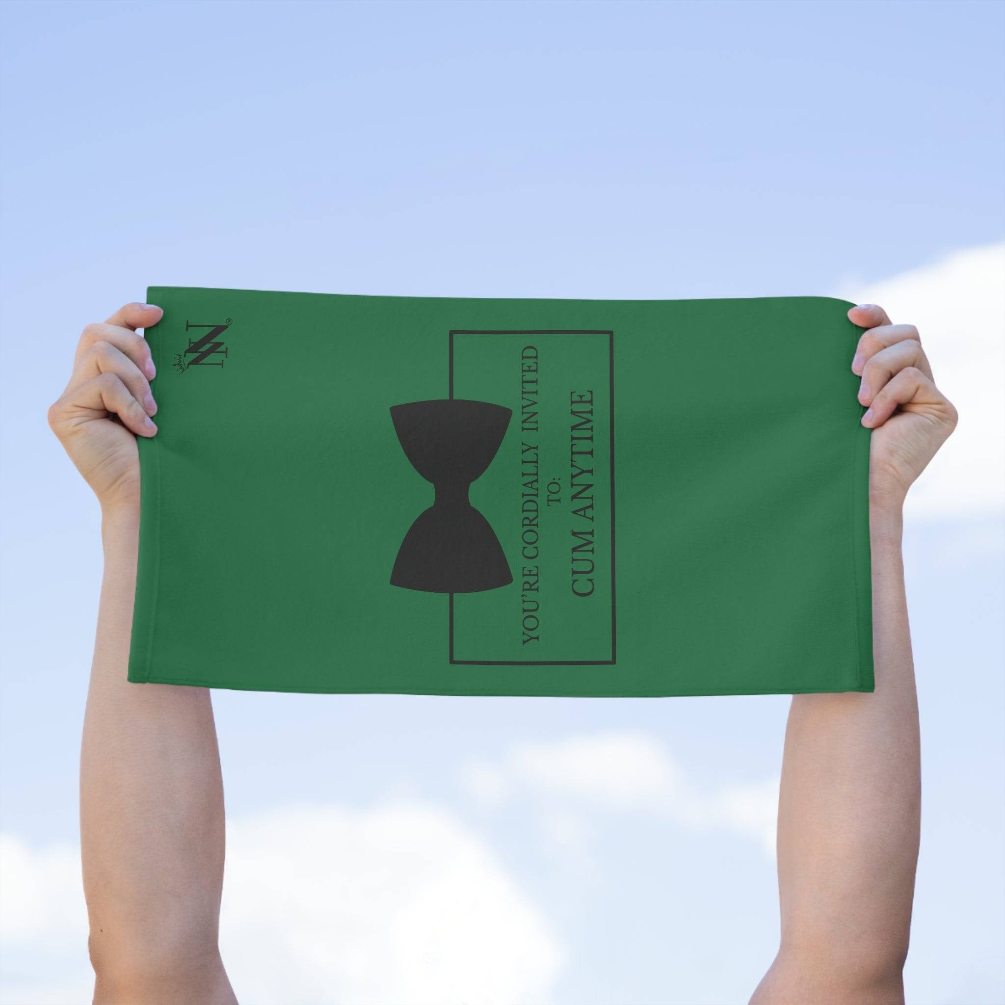 Cordially Invited Cum Green | Mix & Match Soft Fun-Flirty Lovers’ Towels