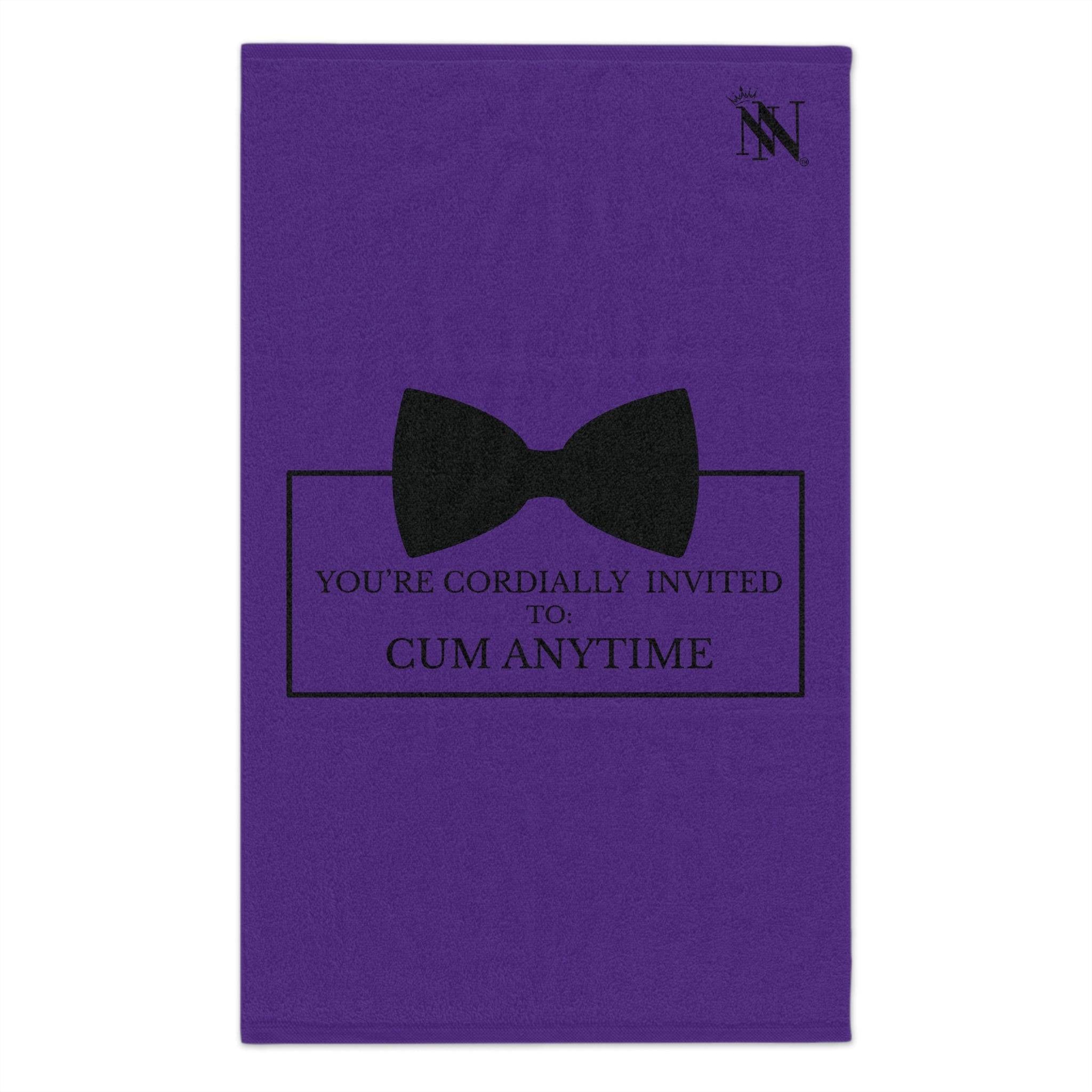 Cordially Invited Cum Purple | Mix & Match Soft Fun-Flirty Lovers’ Towels