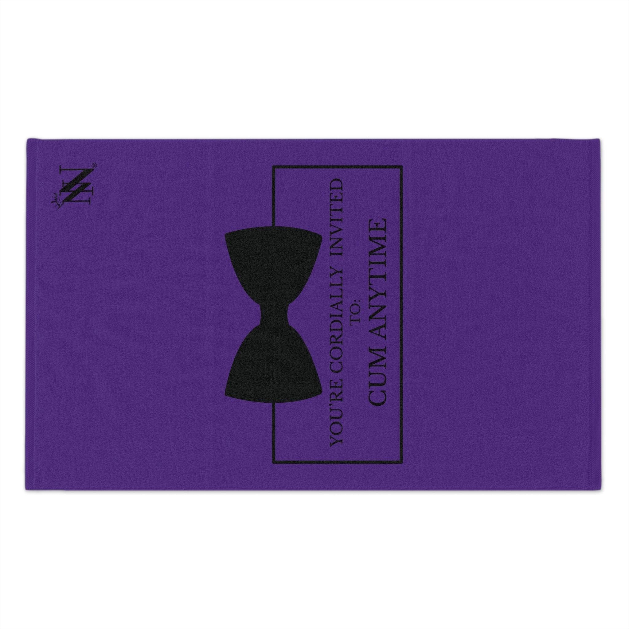 Cordially Invited Cum Purple | Mix & Match Soft Fun-Flirty Lovers’ Towels