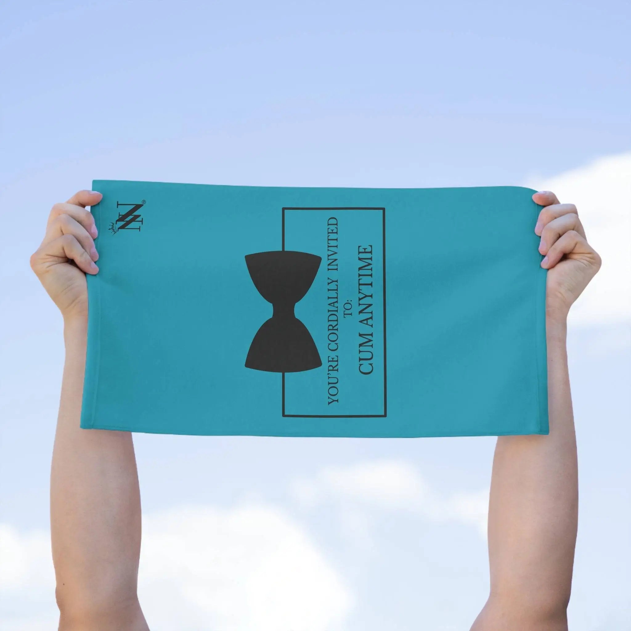Cordially Invited Cum Teal | Mix & Match Soft Fun-Flirty Lovers’ Towels