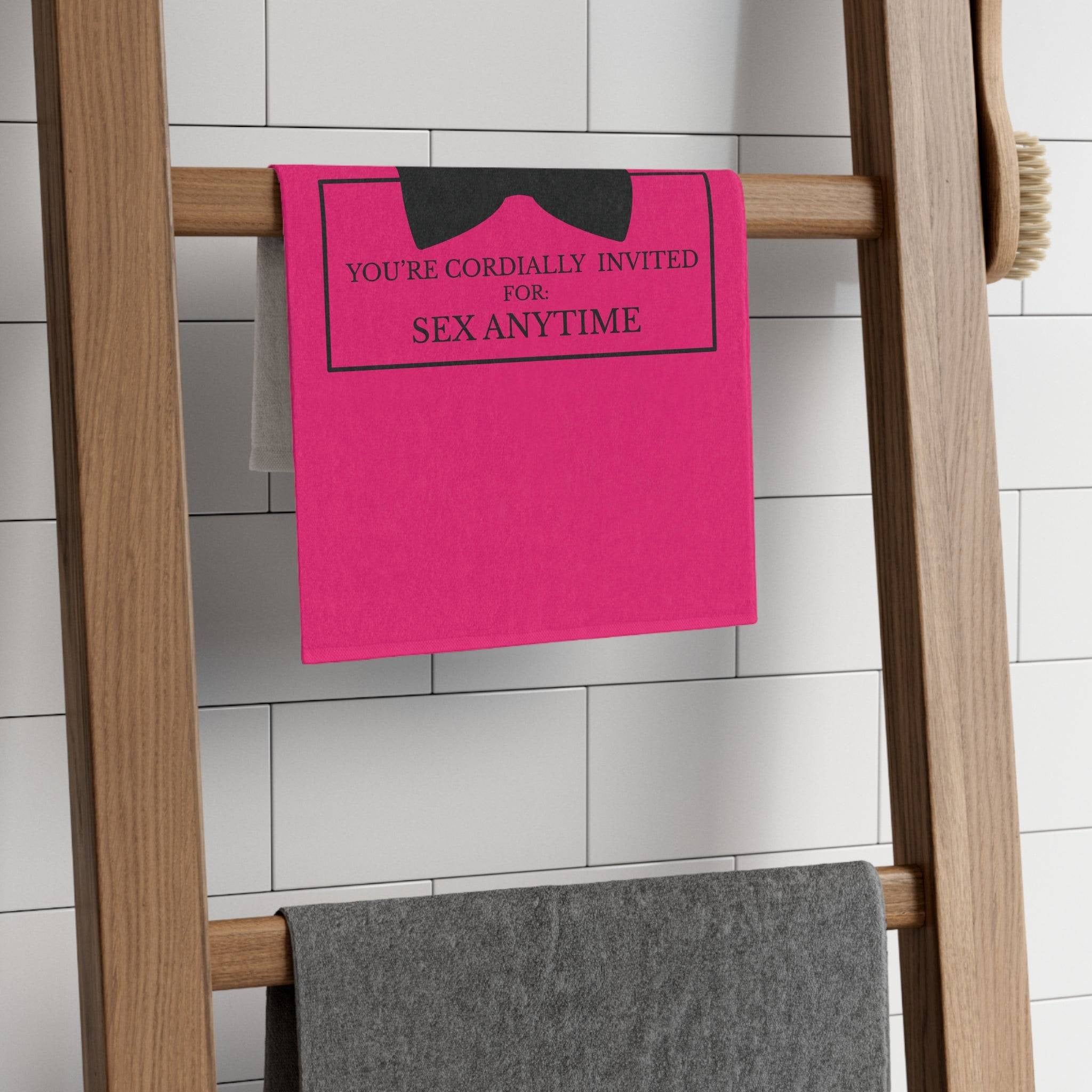Cordially Invited Sex Pink | Mix & Match Soft Fun-Flirty Lovers’ Towels