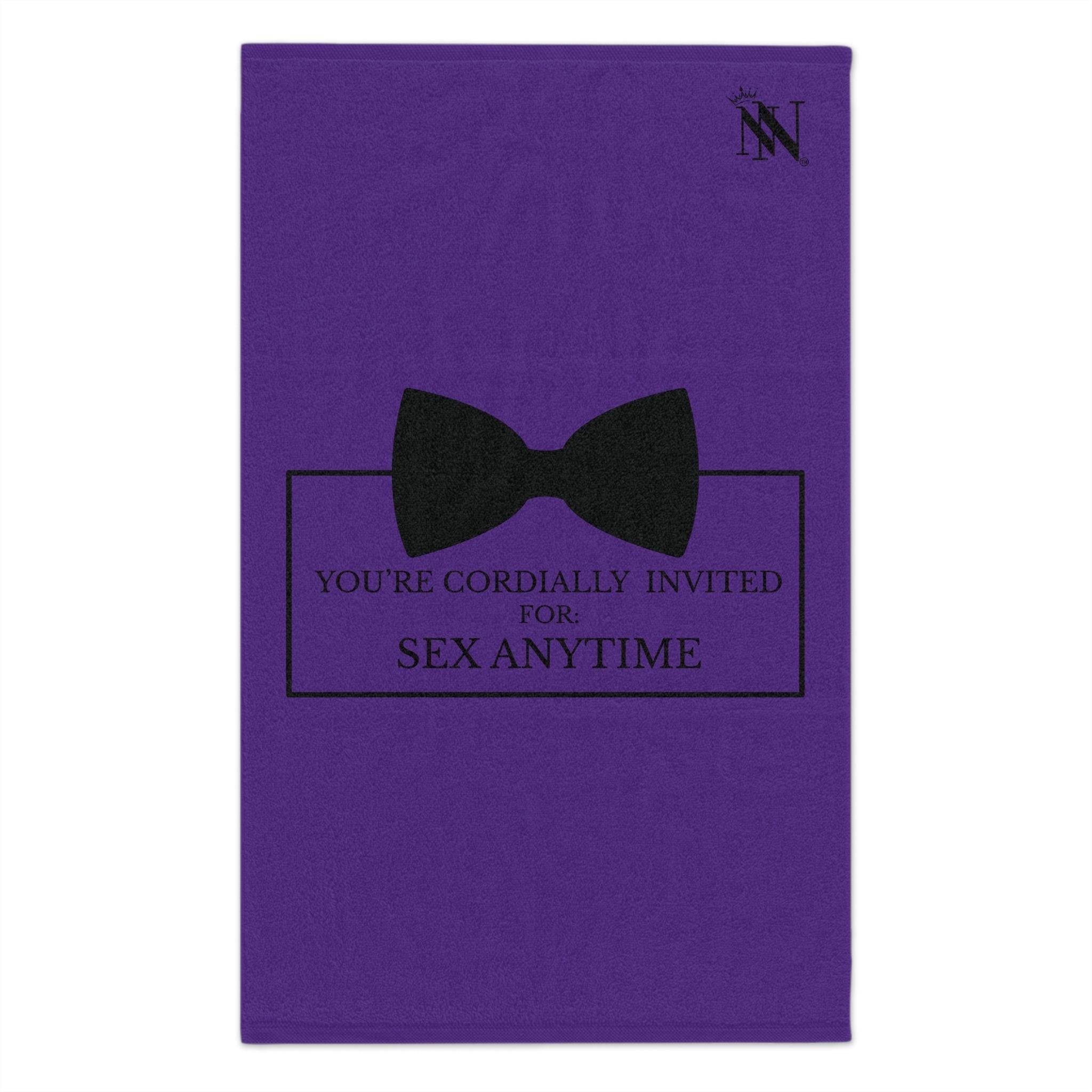 Cordially Invited Sex Purple | Mix & Match Soft Fun-Flirty Lovers’ Towels