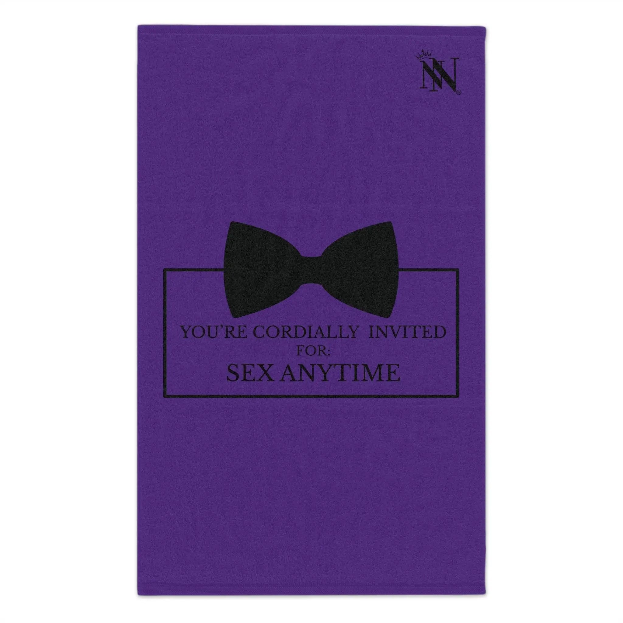 Cordially Invited Sex Purple | Mix & Match Soft Fun-Flirty Lovers’ Towels