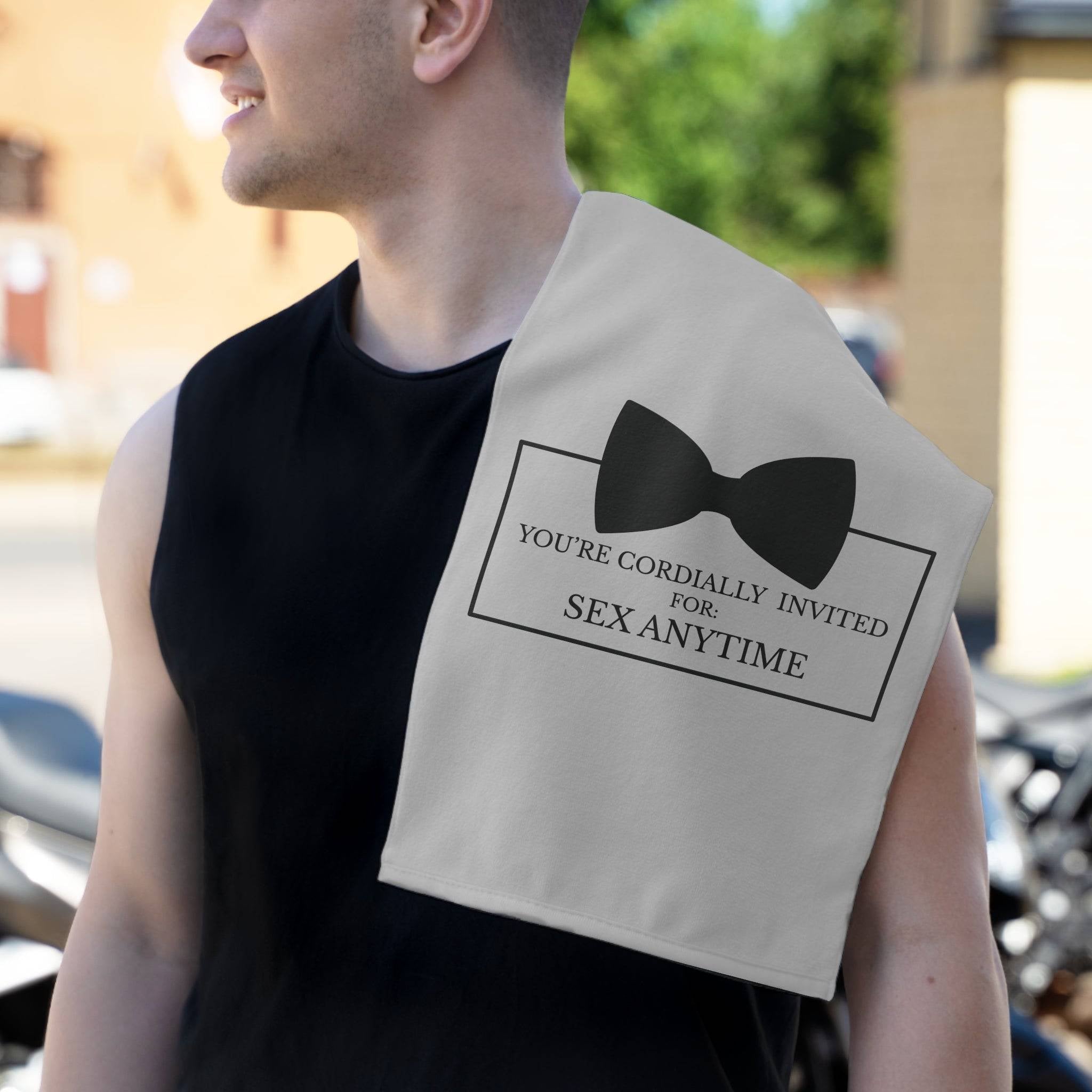 Cordially Invited Sex Silver | Mix & Match Soft Fun-Flirty Lovers’ Towels