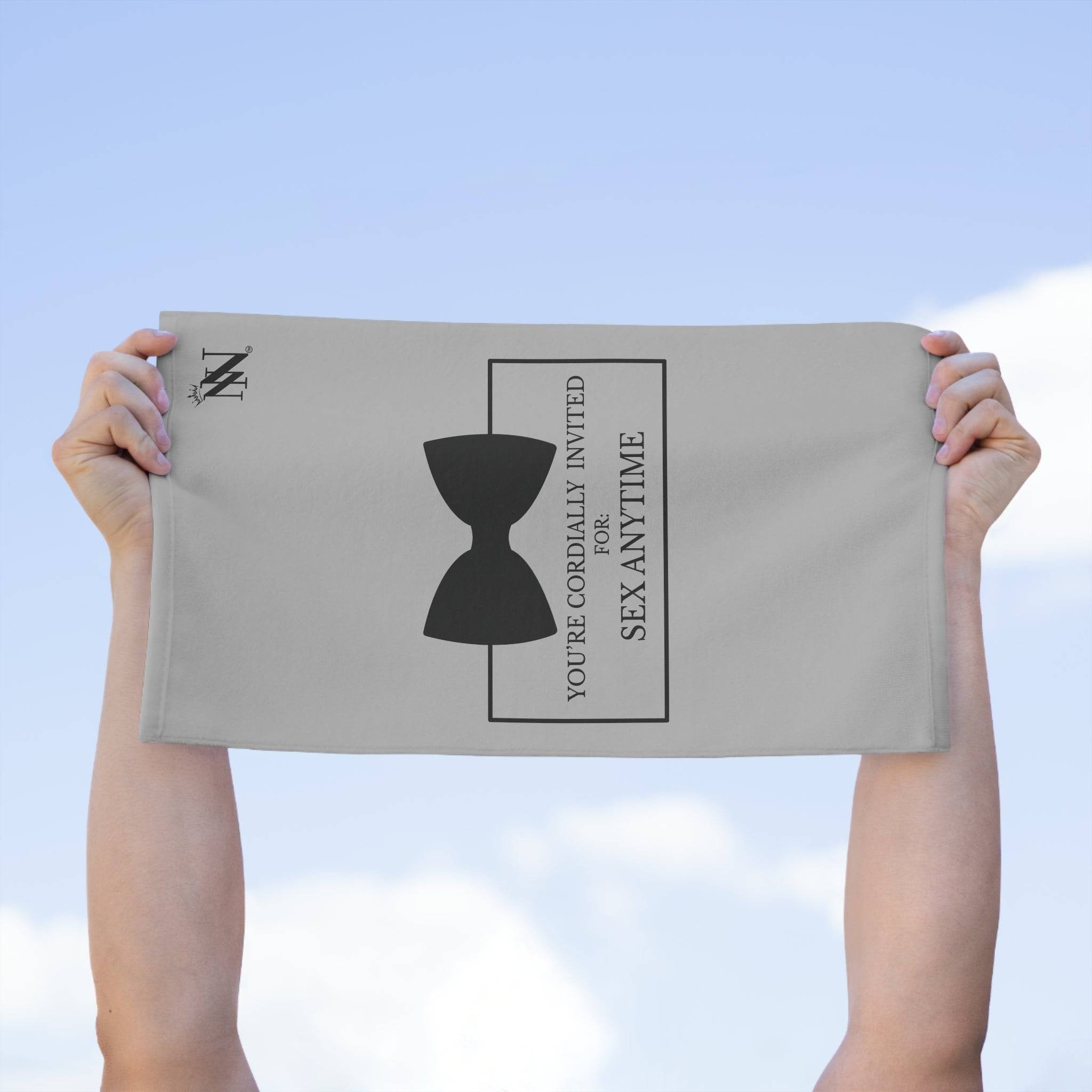 Cordially Invited Sex Silver | Mix & Match Soft Fun-Flirty Lovers’ Towels