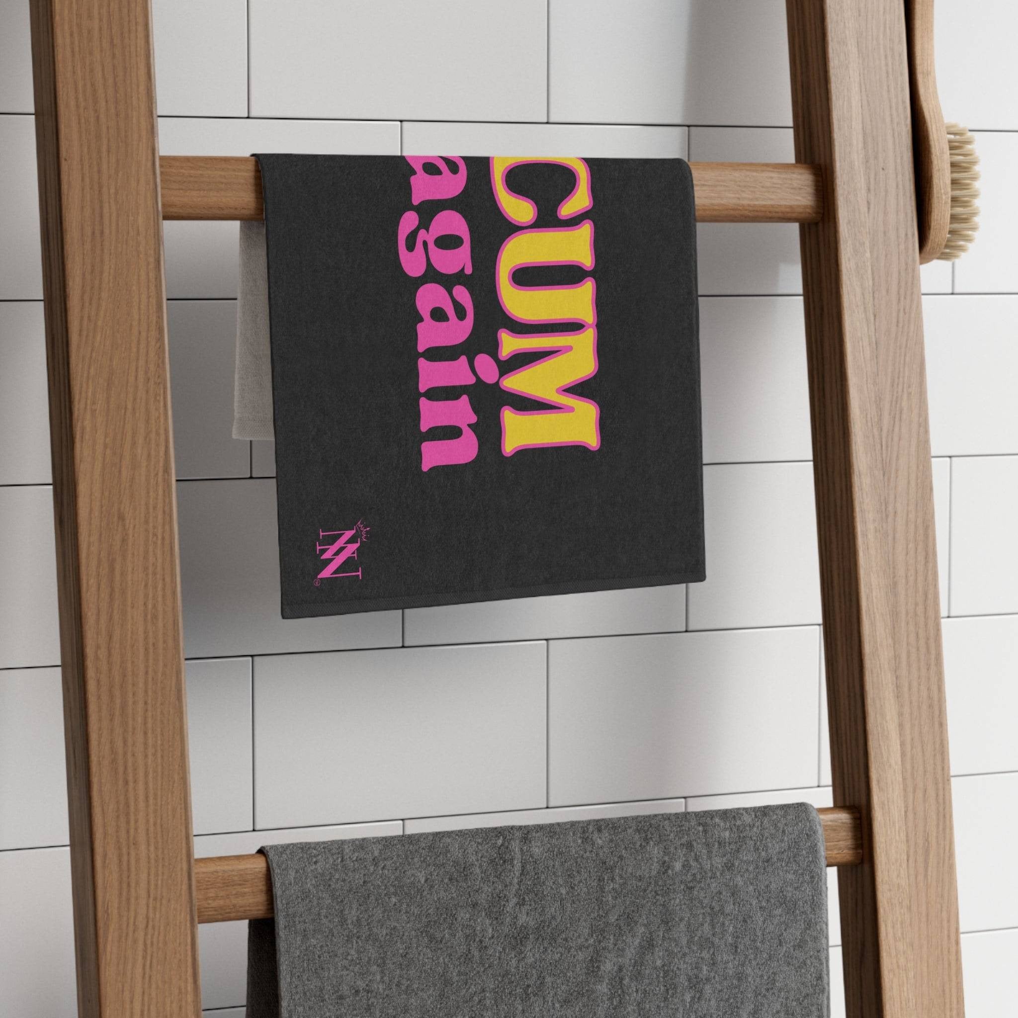 ? Cum Again Black Mix Match Soft Sex Towels | Flirty Lovers’ Gifts