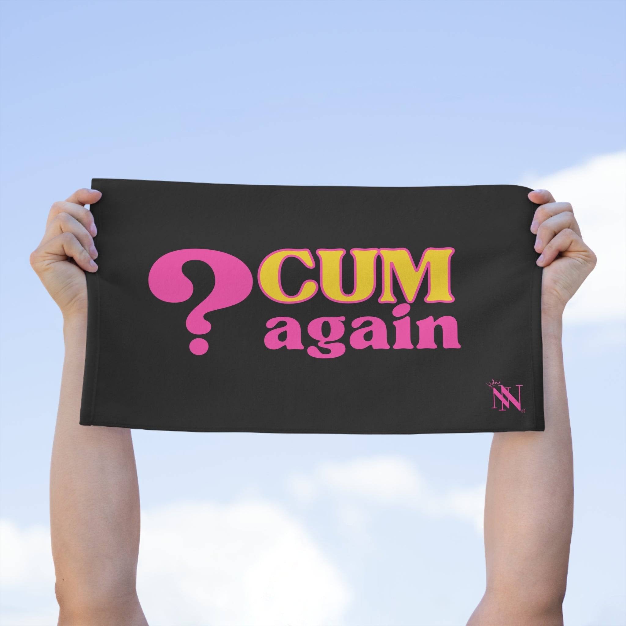 ? Cum Again Black Mix Match Soft Sex Towels | Flirty Lovers’ Gifts