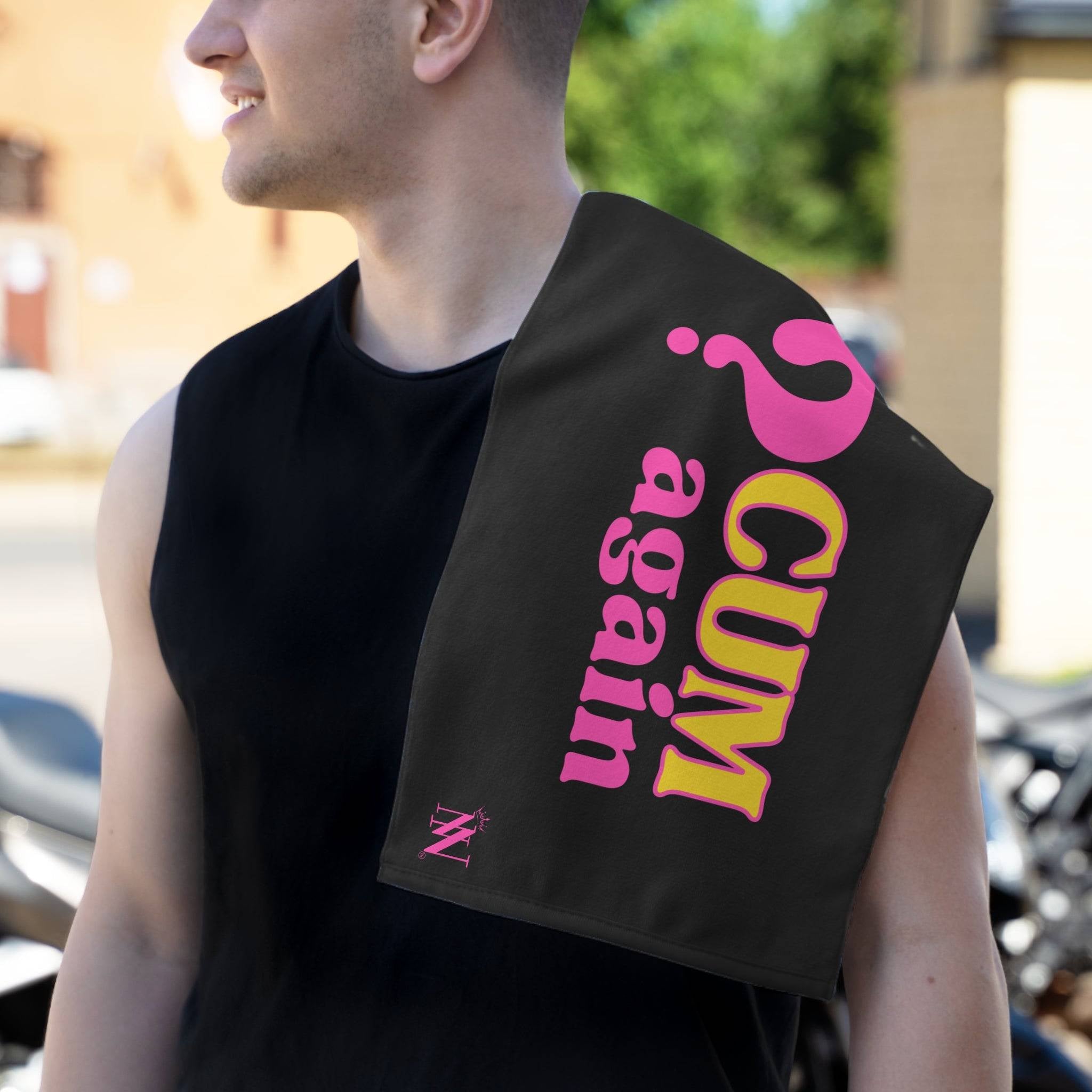 ? Cum Again Black Mix Match Soft Sex Towels | Flirty Lovers’ Gifts