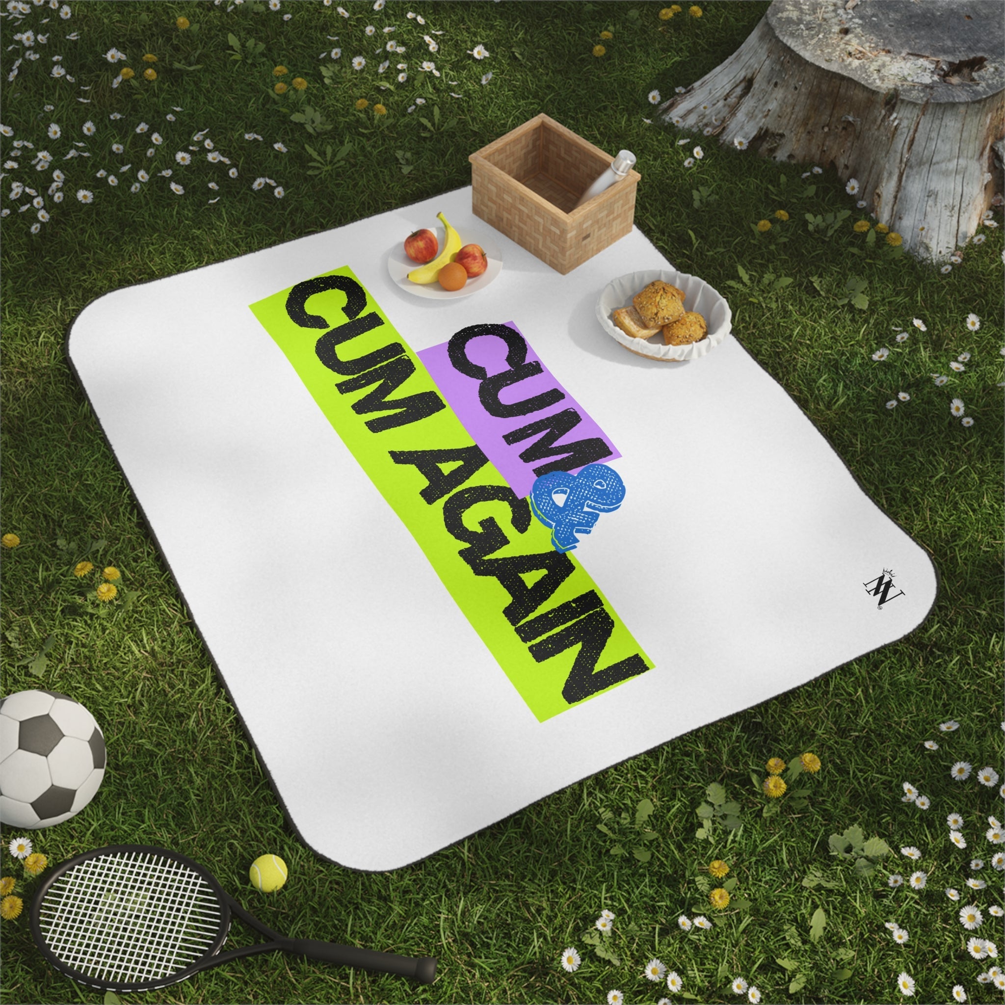 Cum & Cum Again | Mix Match Fun-Flirty Lovers’ Water-Resistant Blankets