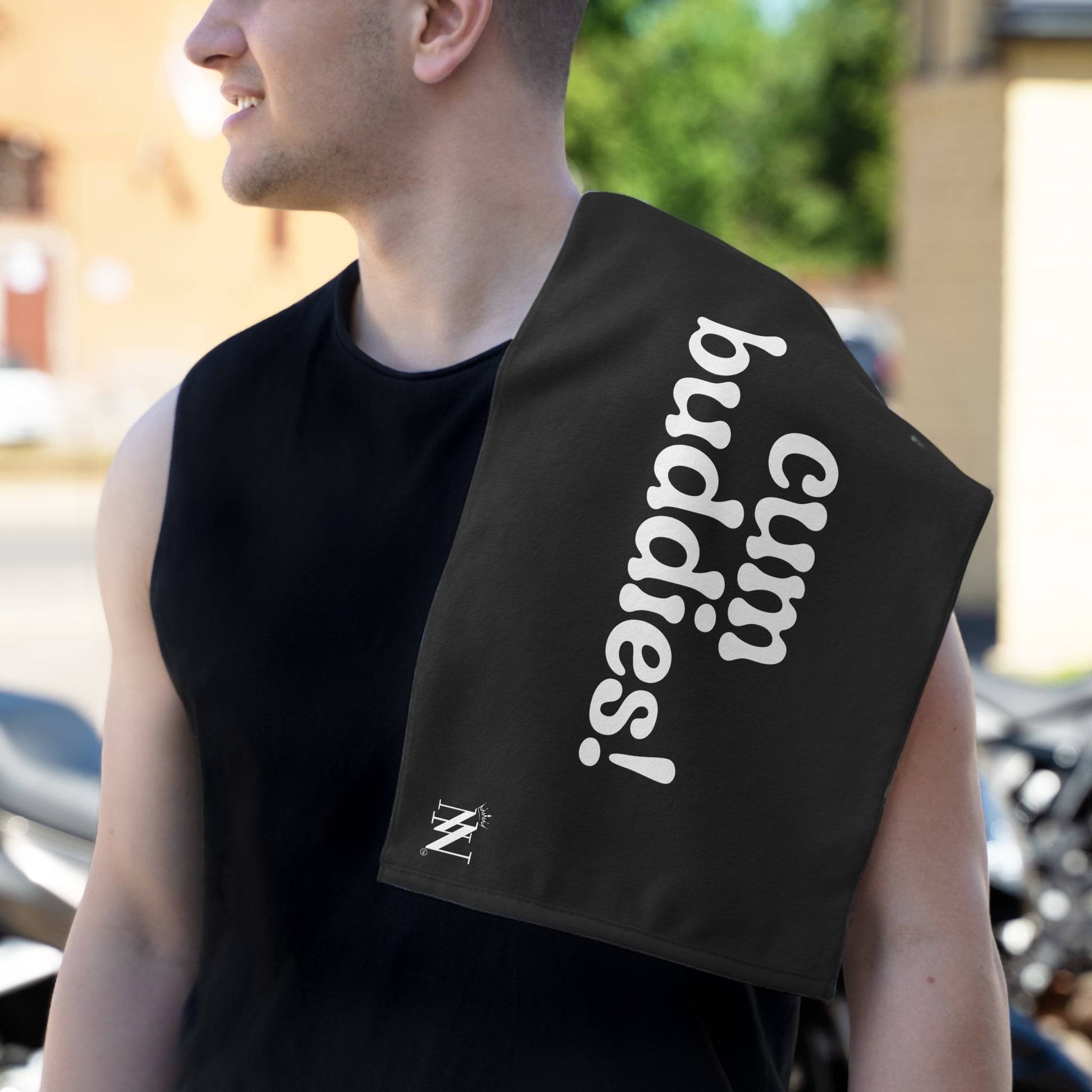 Cum Buddies! Black Mix & Match Soft Sex Towels | Flirty Lovers’ Gifts