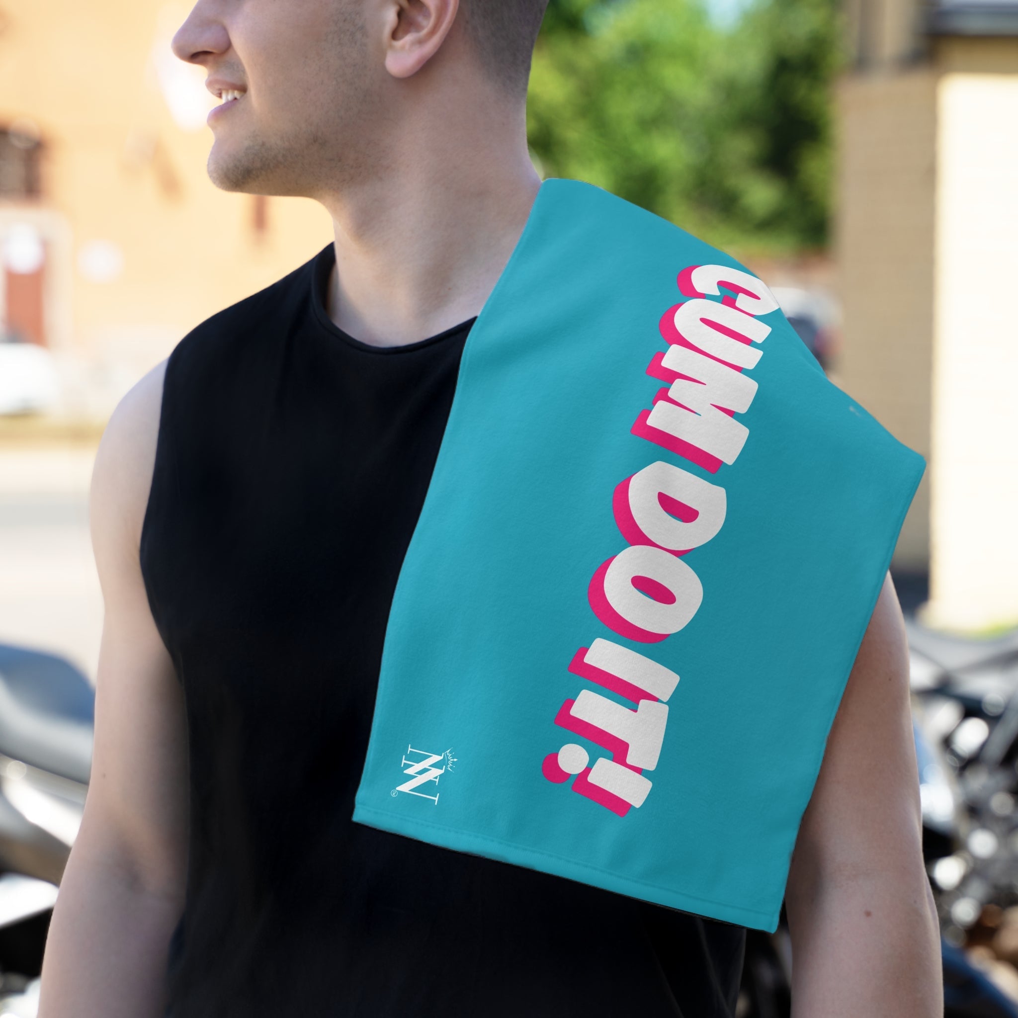 Cum Do It! Teal | Mix & Match Soft Fun-Flirty Lovers’ Towels