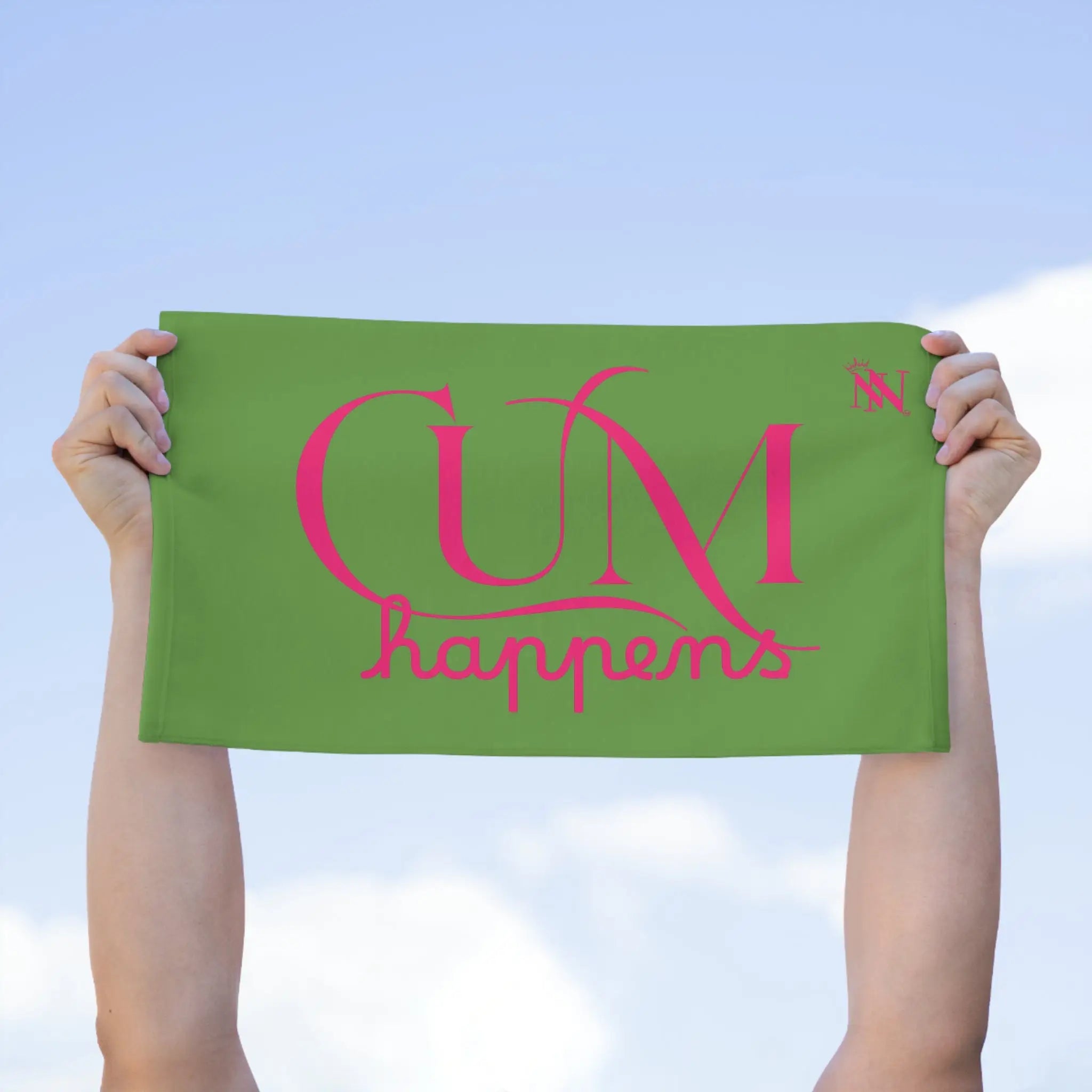 Cum Happens Light Green | Mix & Match Soft Fun-Flirty Lovers’ Towels