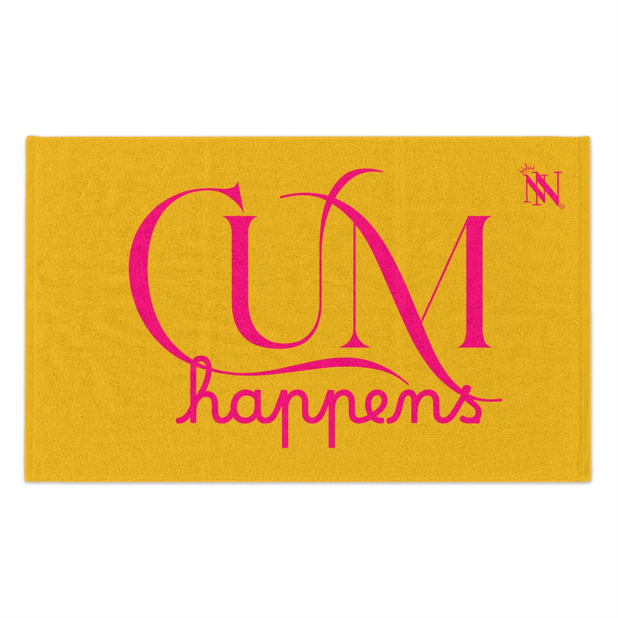 Cum Happens Yellow | Mix & Match Soft Fun-Flirty Lovers’ Towels