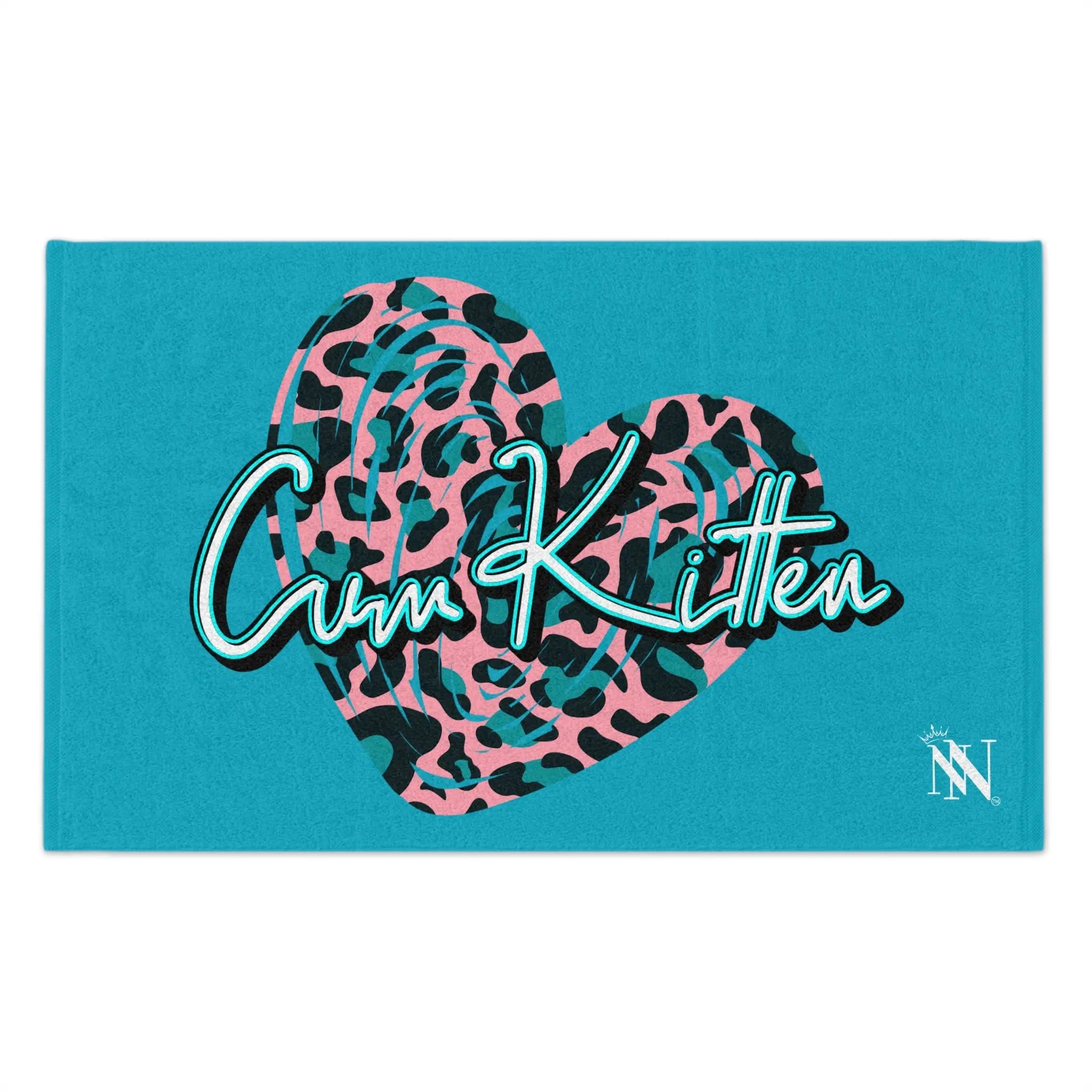 Cum Kitten Teal | Mix & Match Soft Fun-Flirty Lovers’ Towels