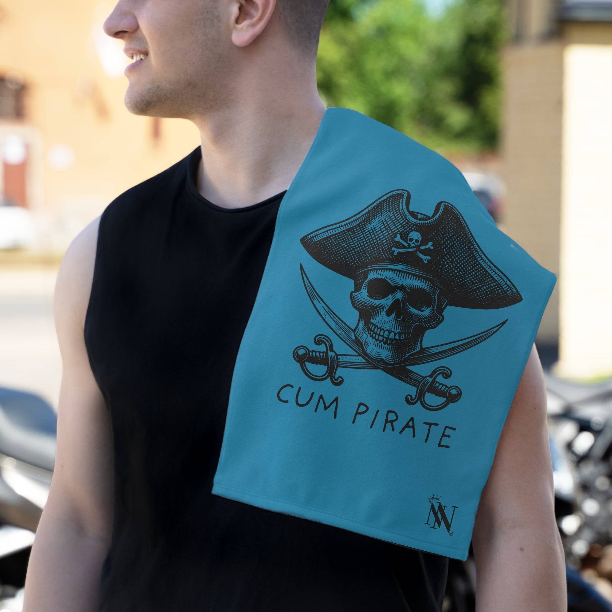 Cum Pirate Blue Mix & Match Soft Sex Towels | Flirty Lovers’ Gifts