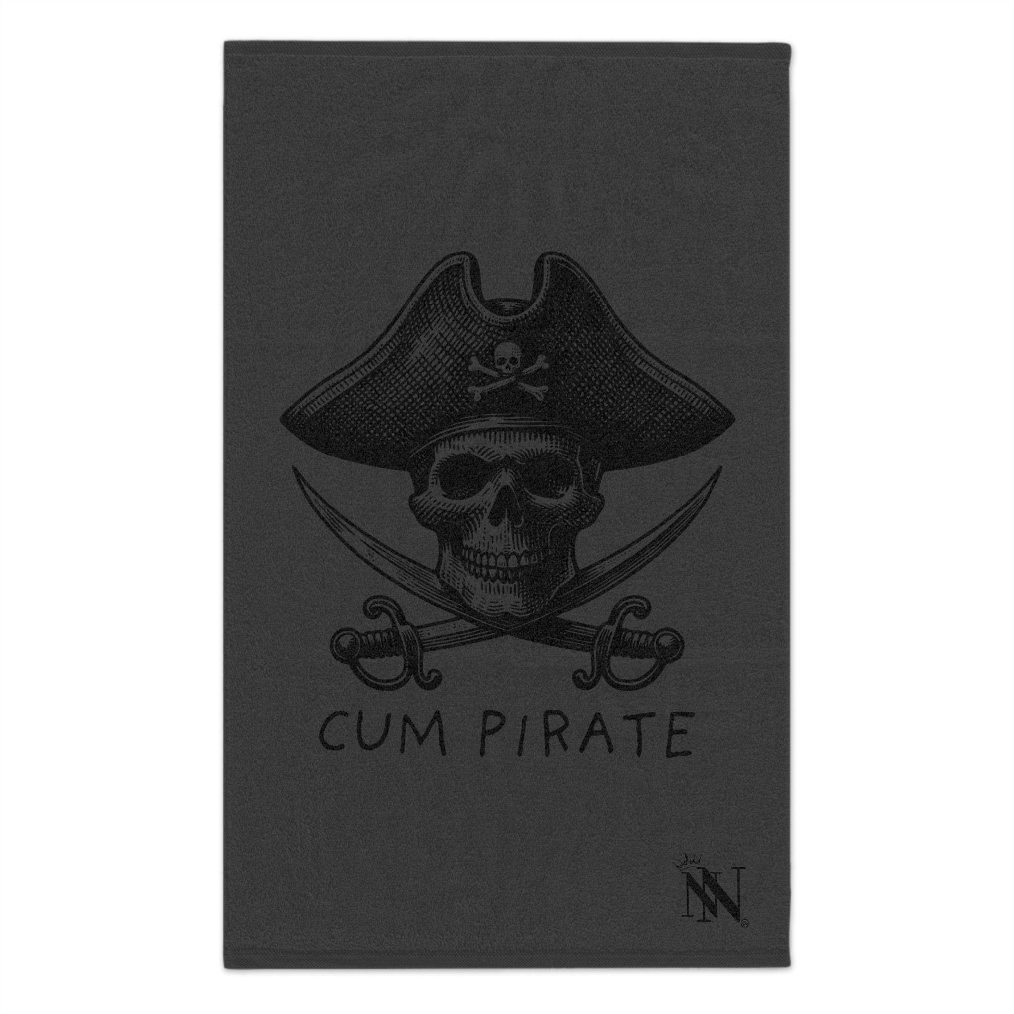 Cum Pirate Dark Grey Mix & Match Soft Sex Towels | Flirty Lovers’ Gifts