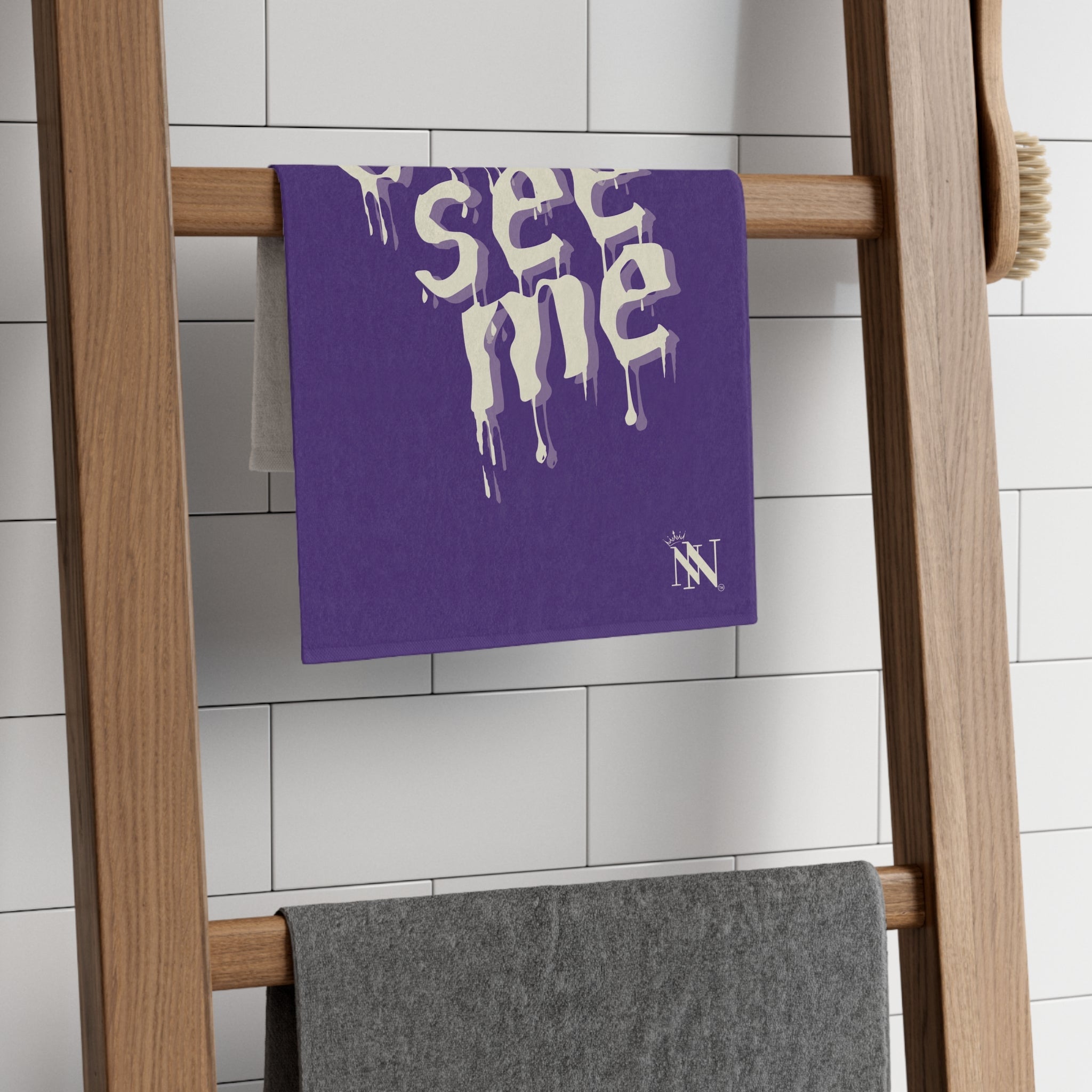 Cum See Me Purple | Mix & Match Soft Fun-Flirty Lovers’ Towels