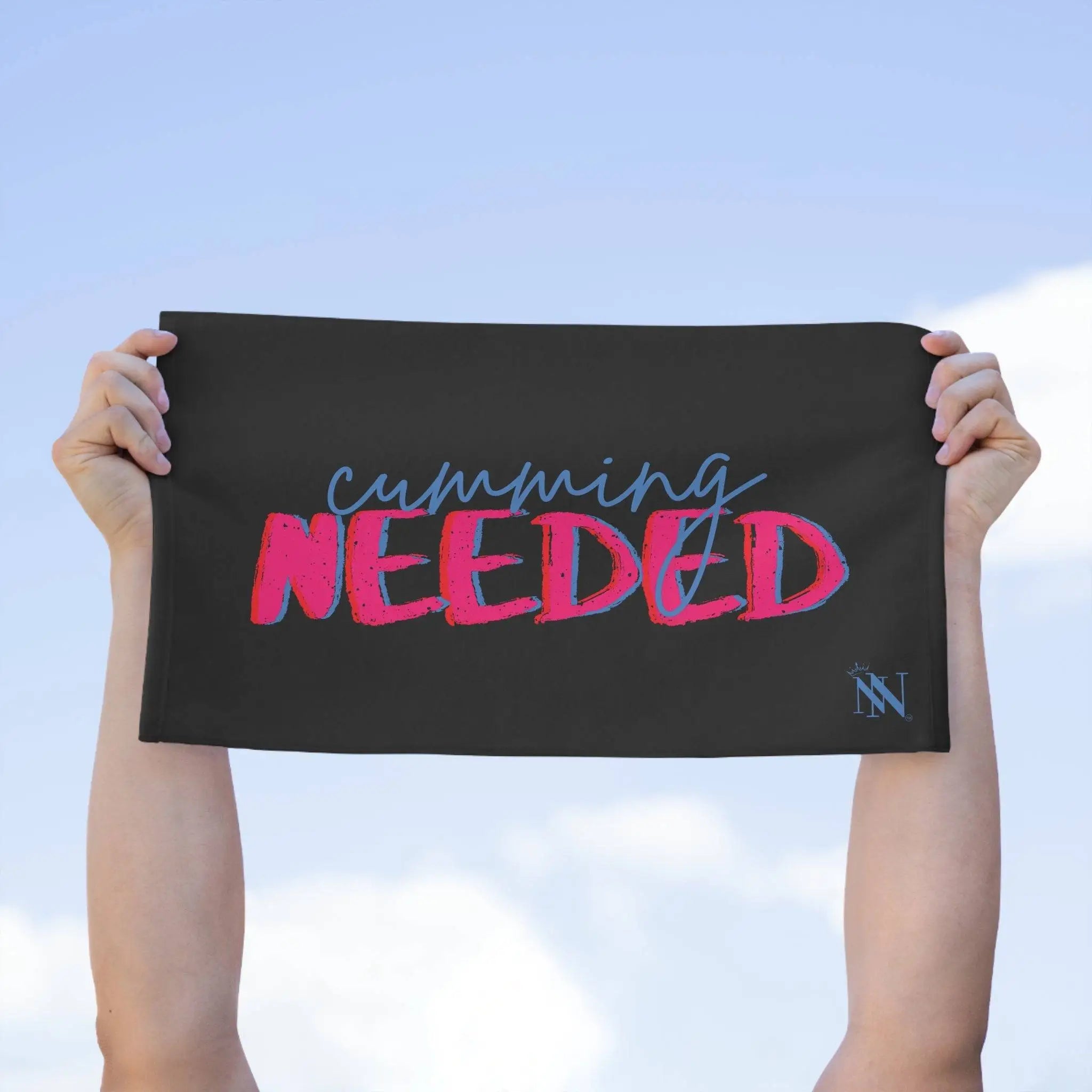 Cumming Needed Black | Mix & Match Soft Sex Towels | Flirty Lovers’ Gifts