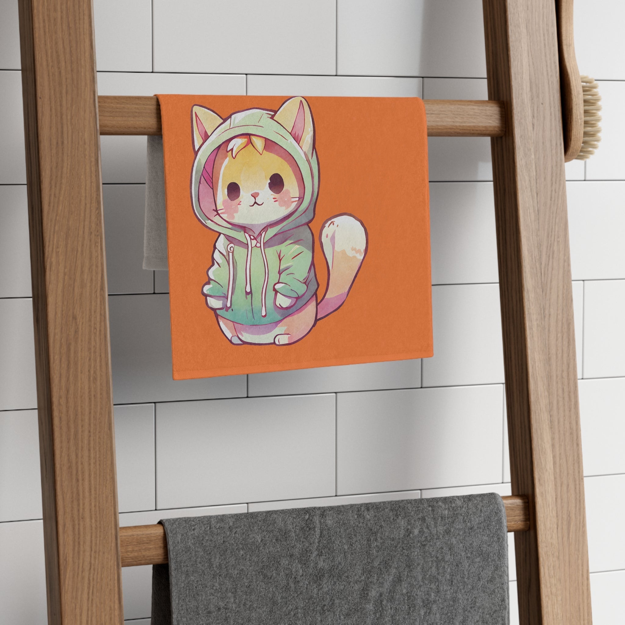 Cute Anime Kitten Crusta | Mix & Match Soft Fun-Flirty Lovers’ Towels