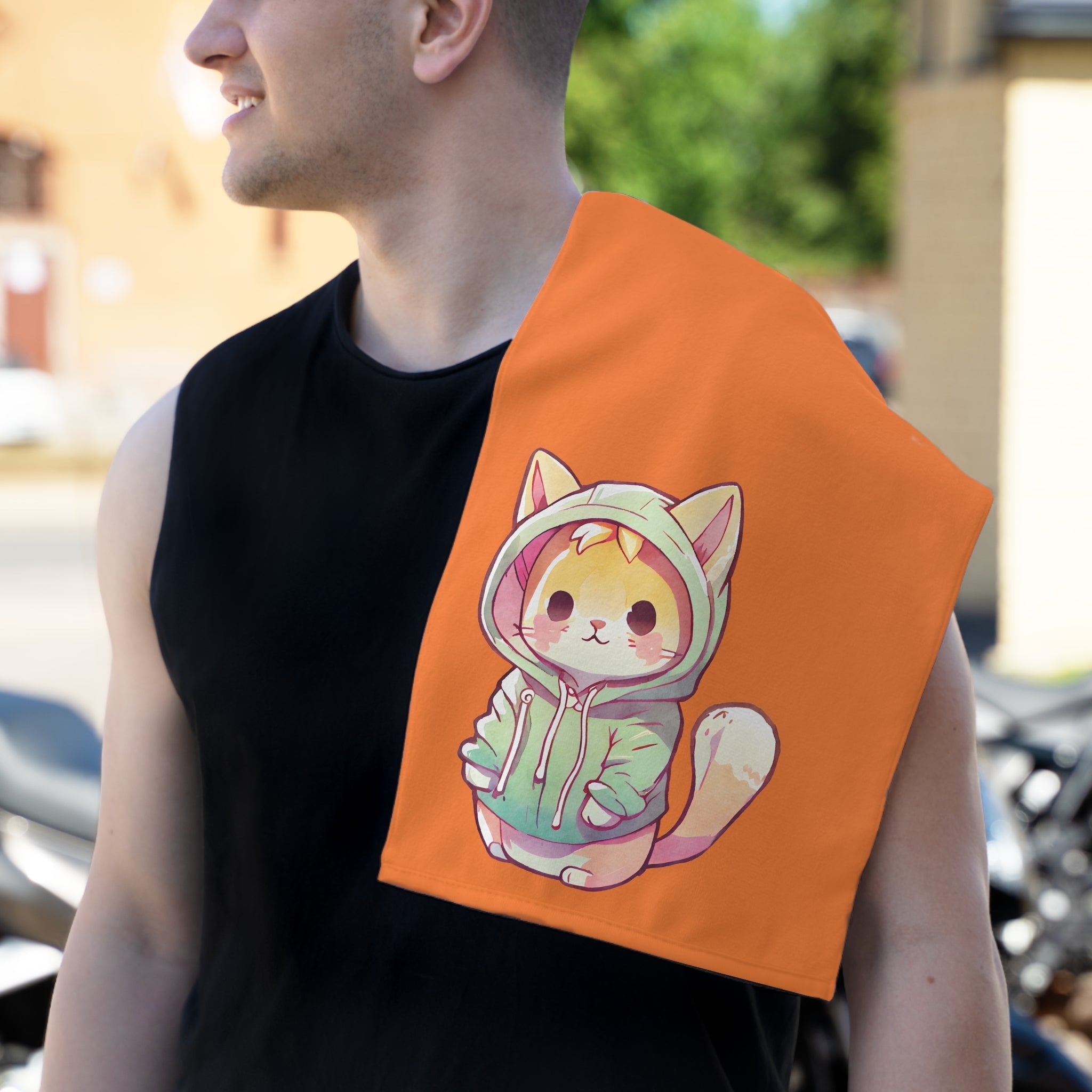 Cute Anime Kitten Crusta | Mix & Match Soft Fun-Flirty Lovers’ Towels
