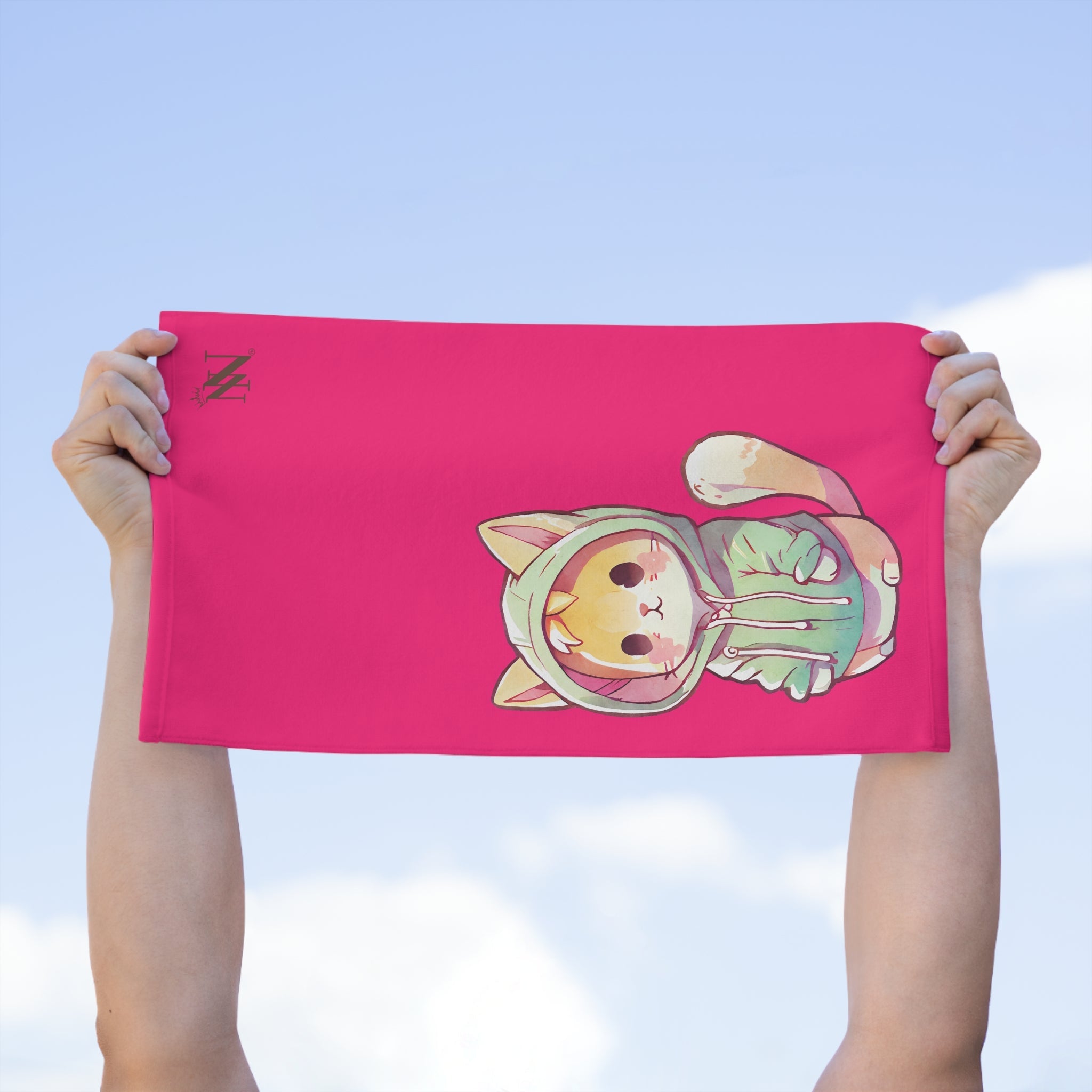 Cute Anime Kitten Pink | Mix & Match Soft Fun-Flirty Lovers’ Towels