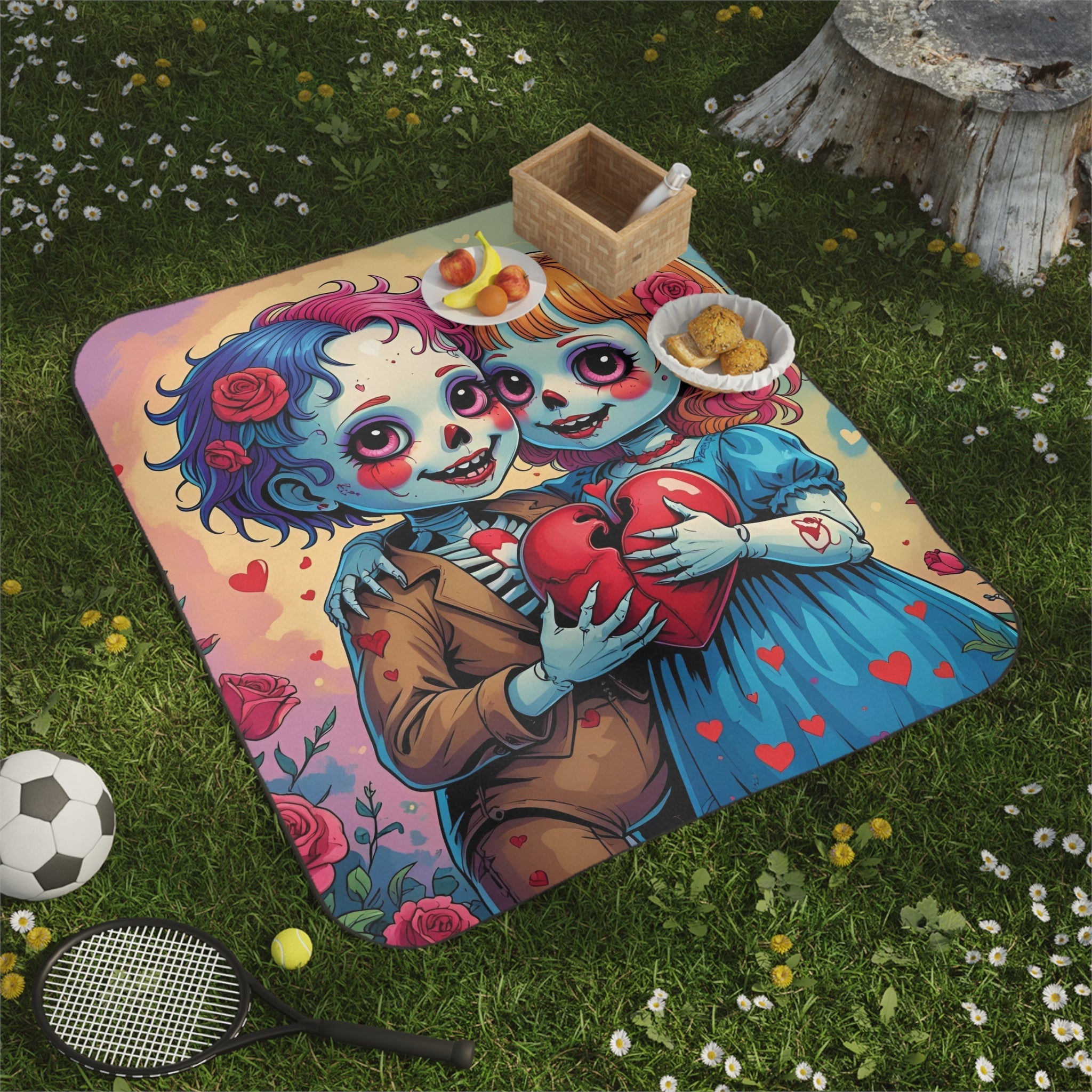 Dead Dolls in Love | Mix Match Fun-Flirty Lovers’ Water-Resistant Blankets