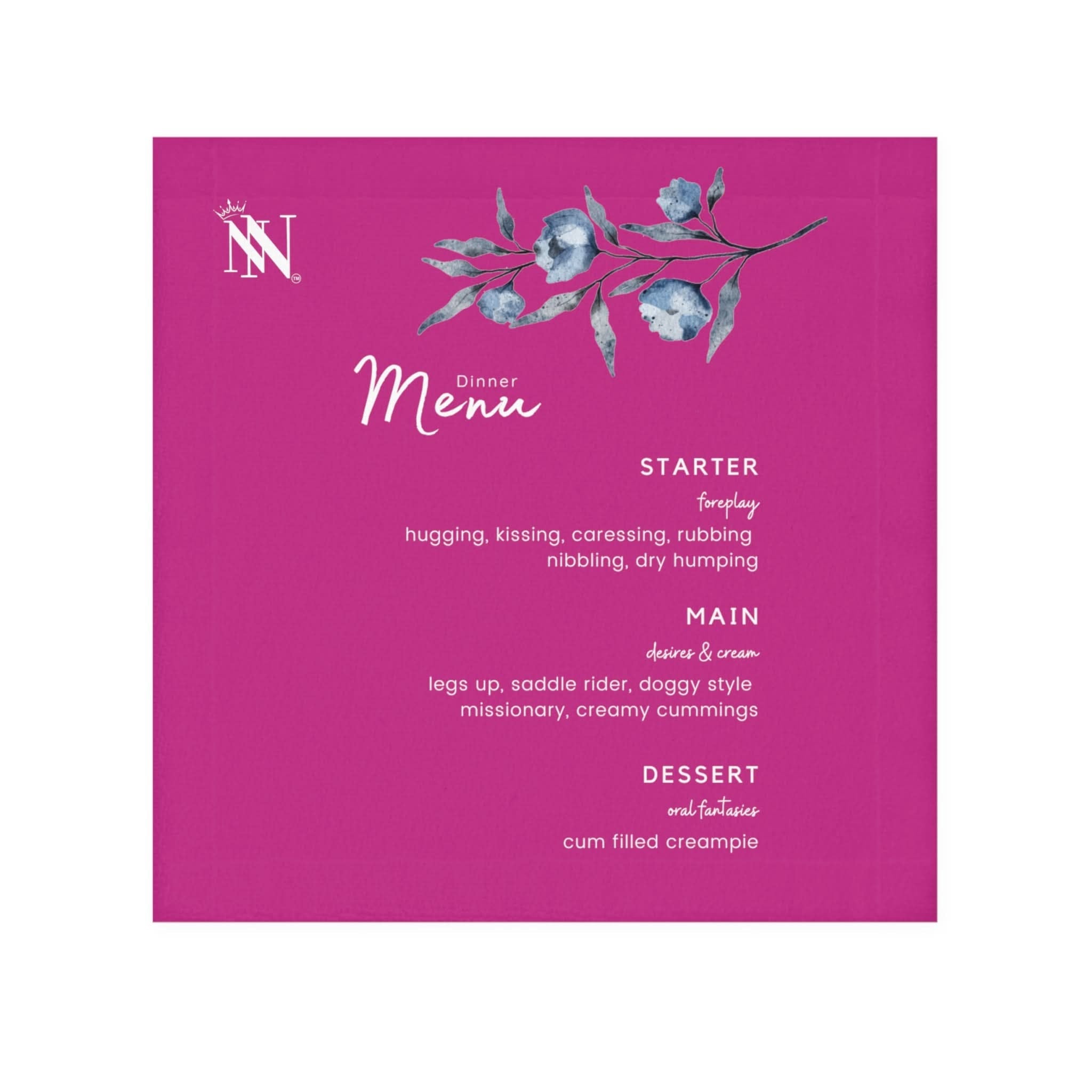 Dinner Menu Fuscia | Mix & Match Lils’ Fun-Flirty Lovers’ Towels