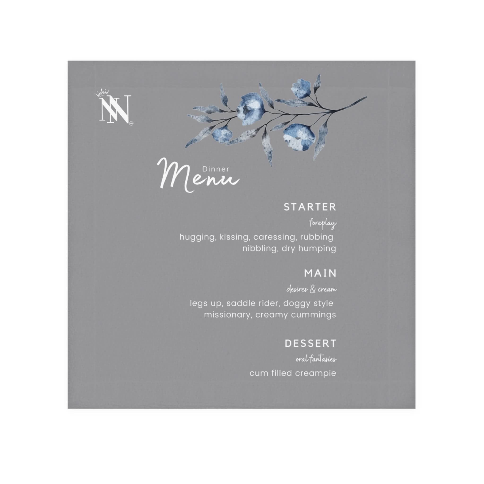 Dinner Menu Grey | Mix & Match Lils’ Fun-Flirty Lovers’ Towels