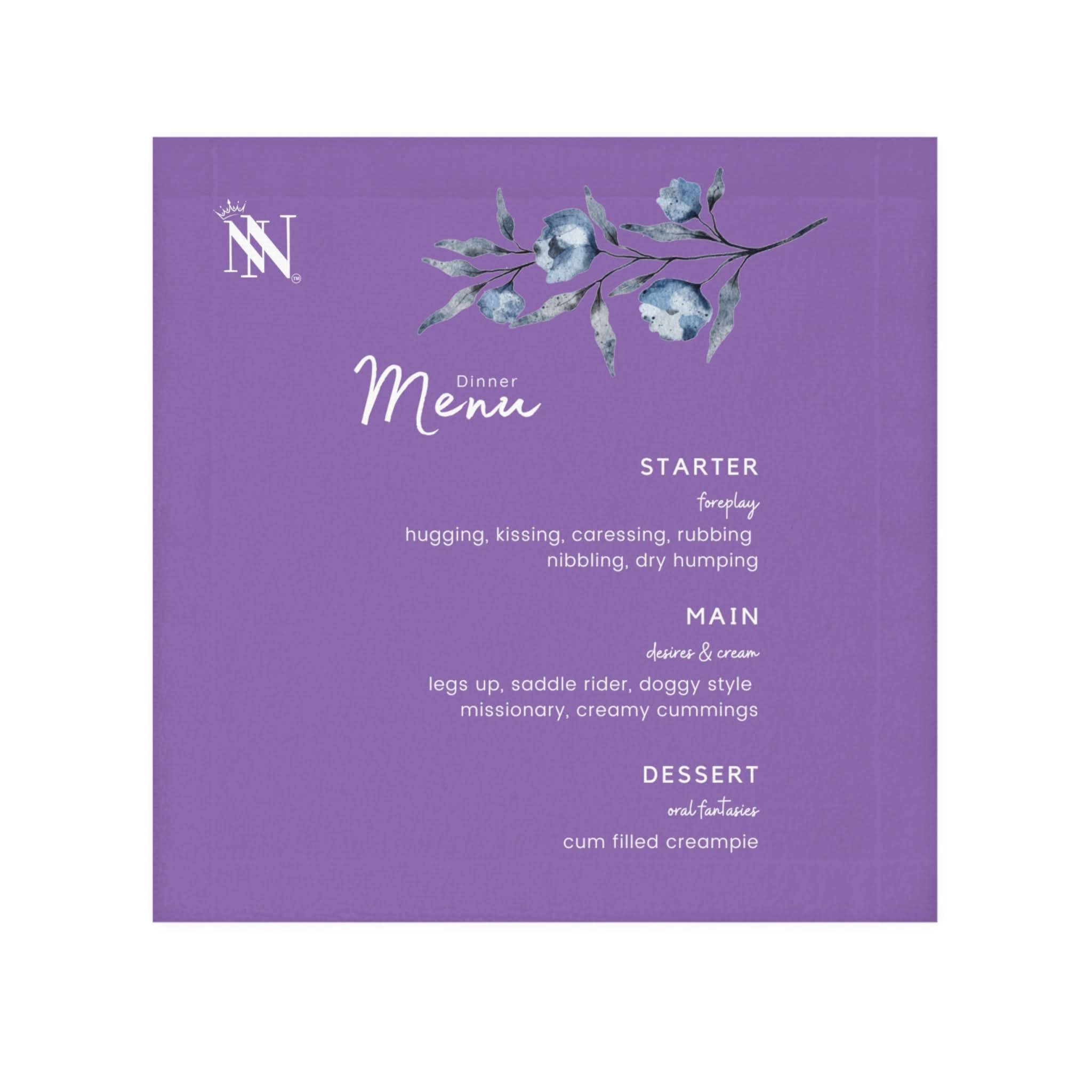 Dinner Menu Lavendar | Mix & Match Lils’ Fun-Flirty Lovers’ Towels
