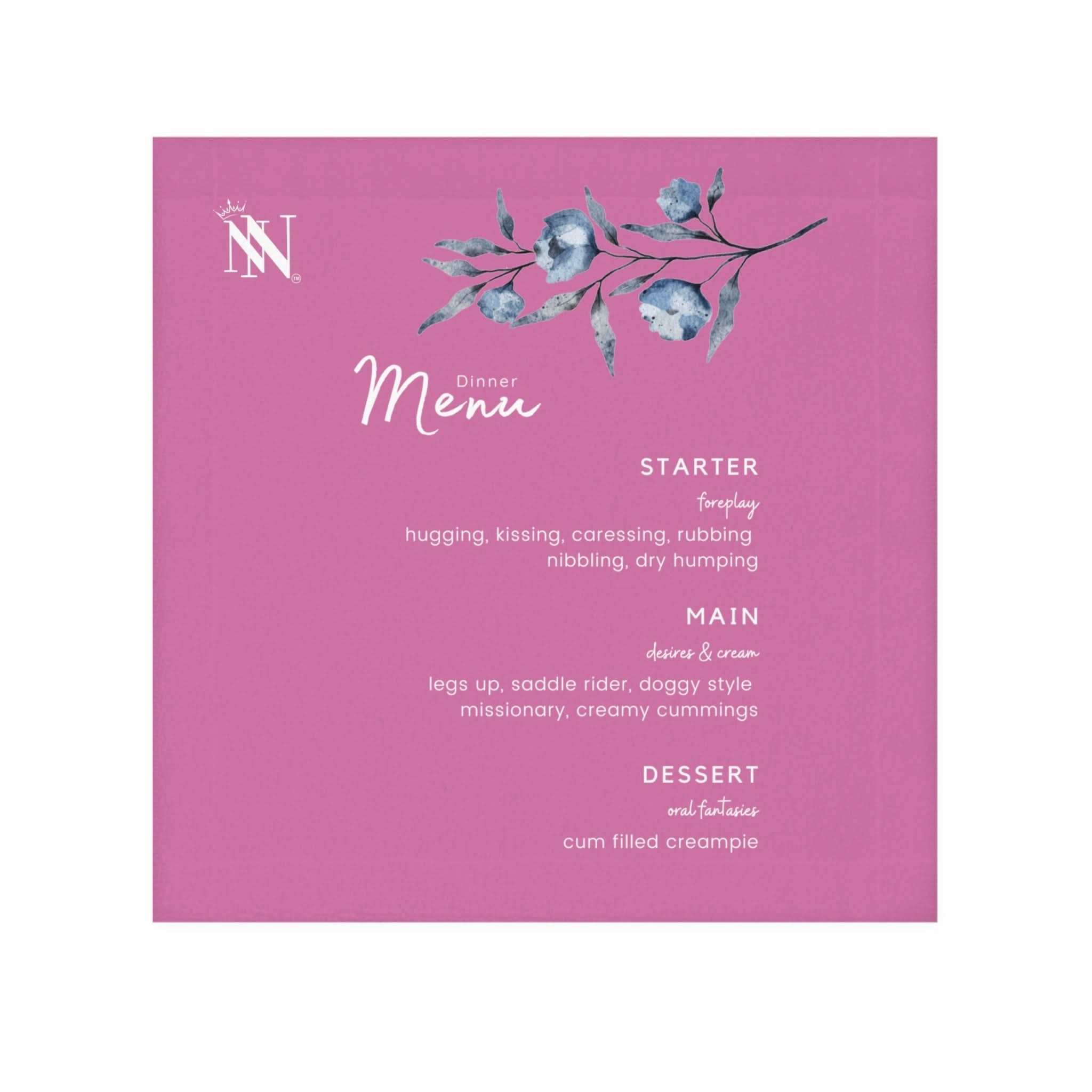 Dinner Menu Pink | Mix & Match Lils’ Fun-Flirty Lovers’ Towels