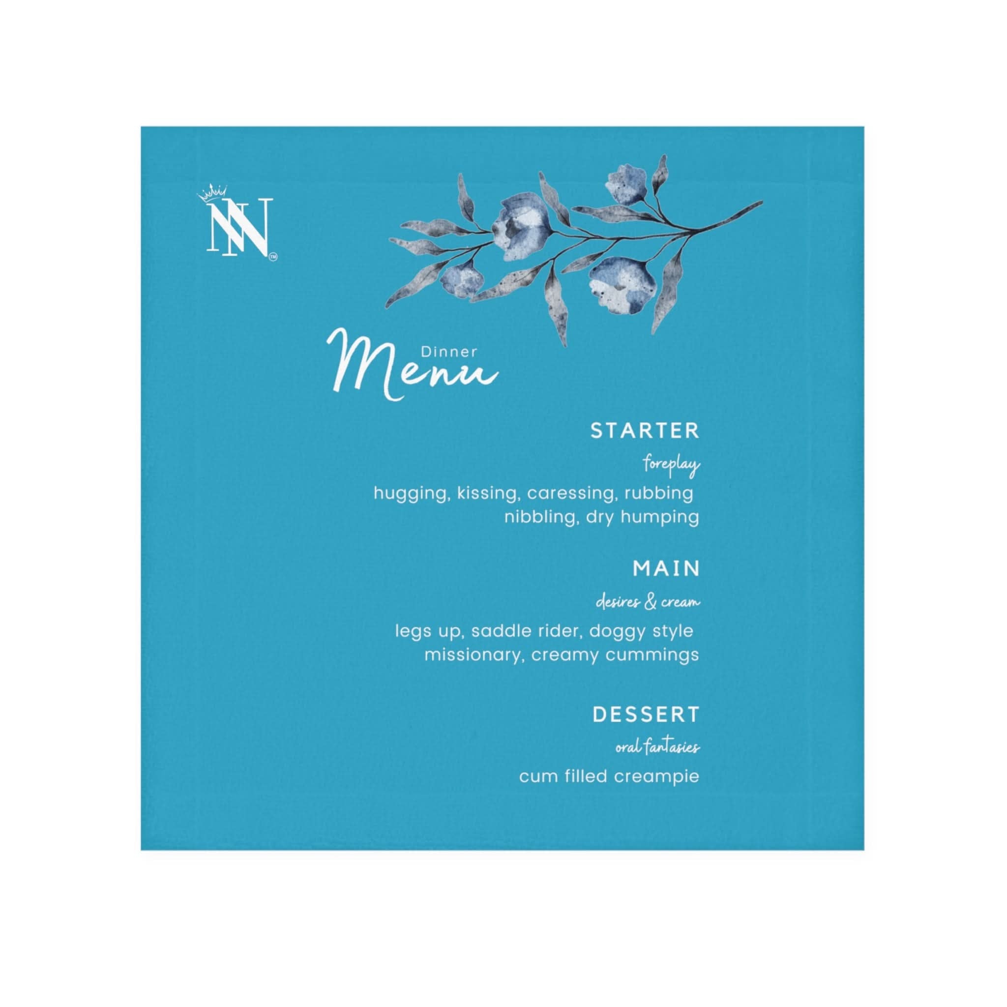 Dinner Menu Teal | Mix & Match Lils’ Fun-Flirty Lovers’ Towels