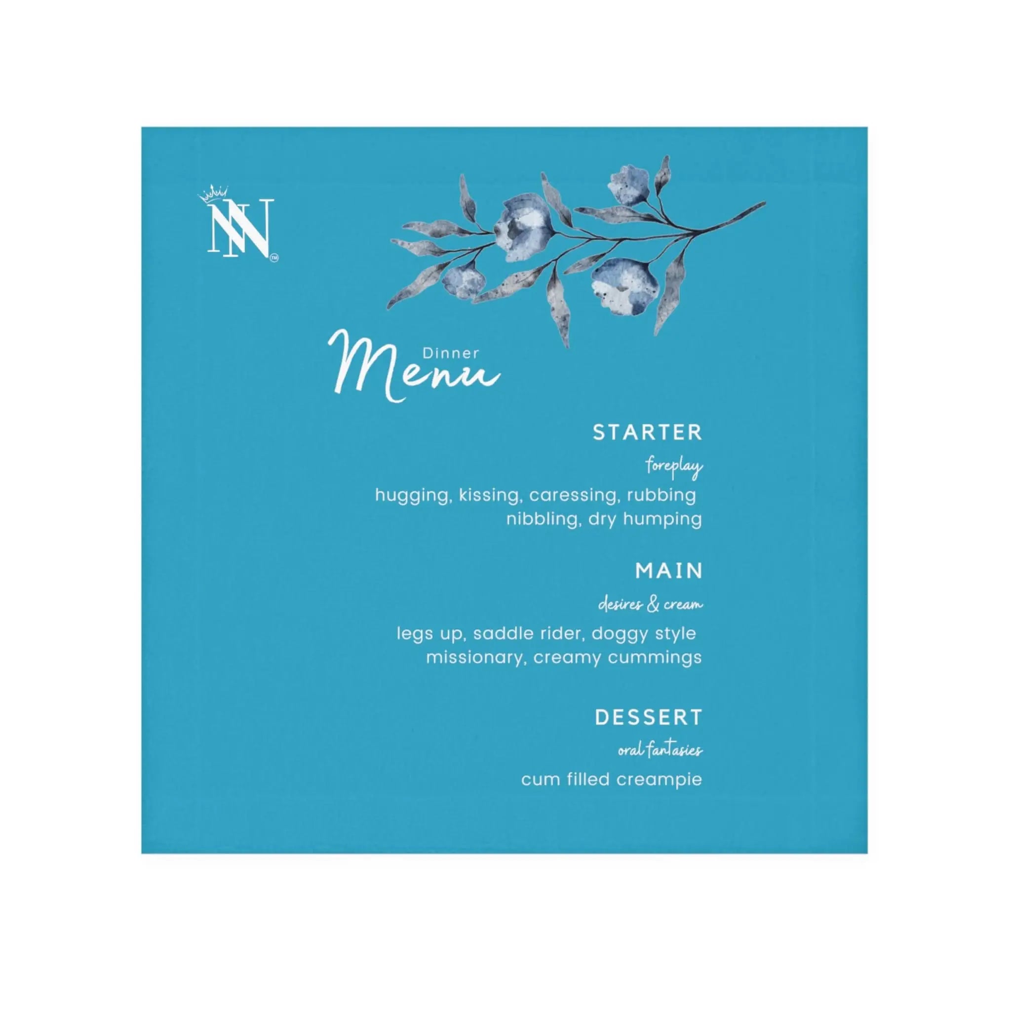 Dinner Menu Teal | Mix & Match Lils’ Fun-Flirty Lovers’ Towels
