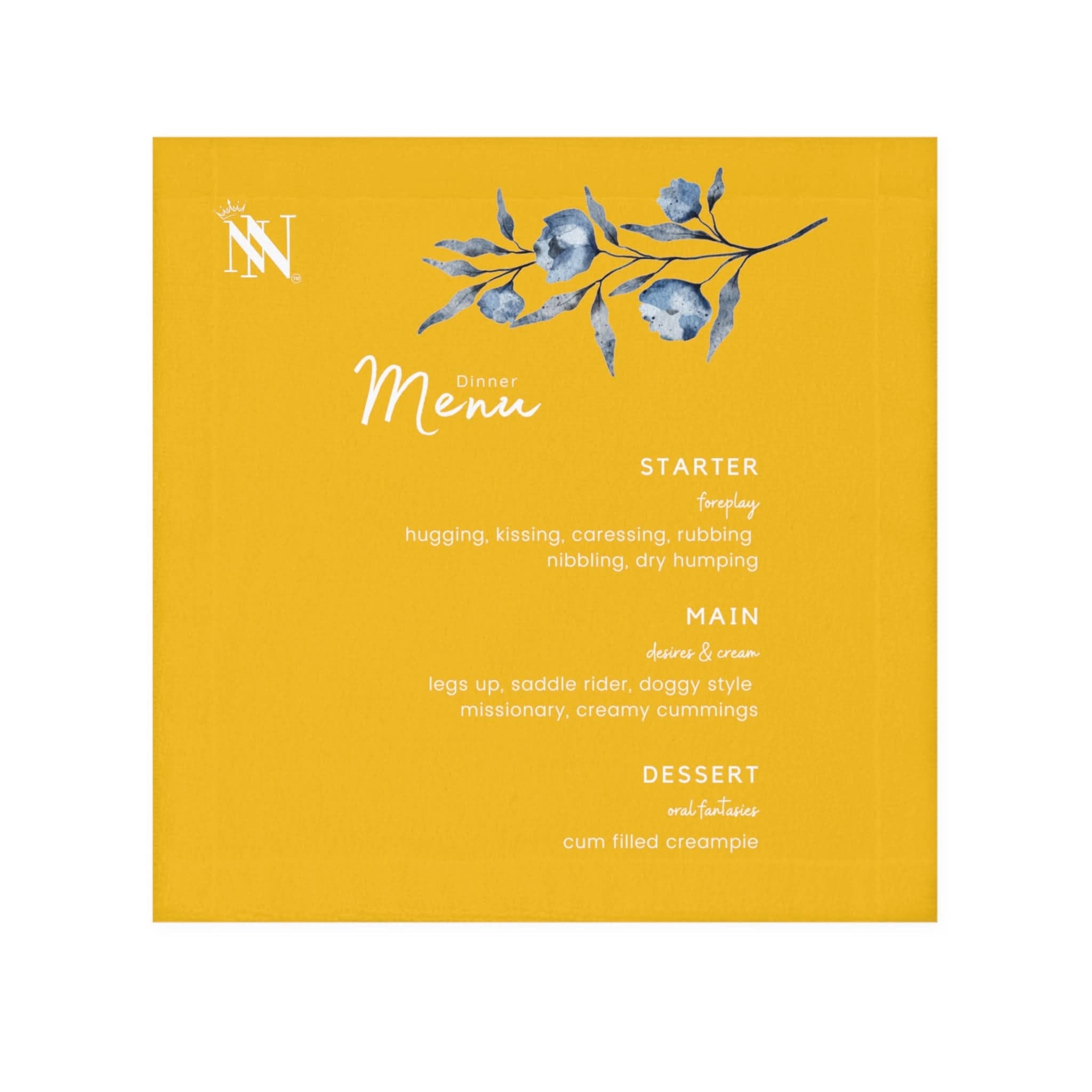 Dinner Menu Yellow | Mix & Match Lils’ Fun-Flirty Lovers’ Towels